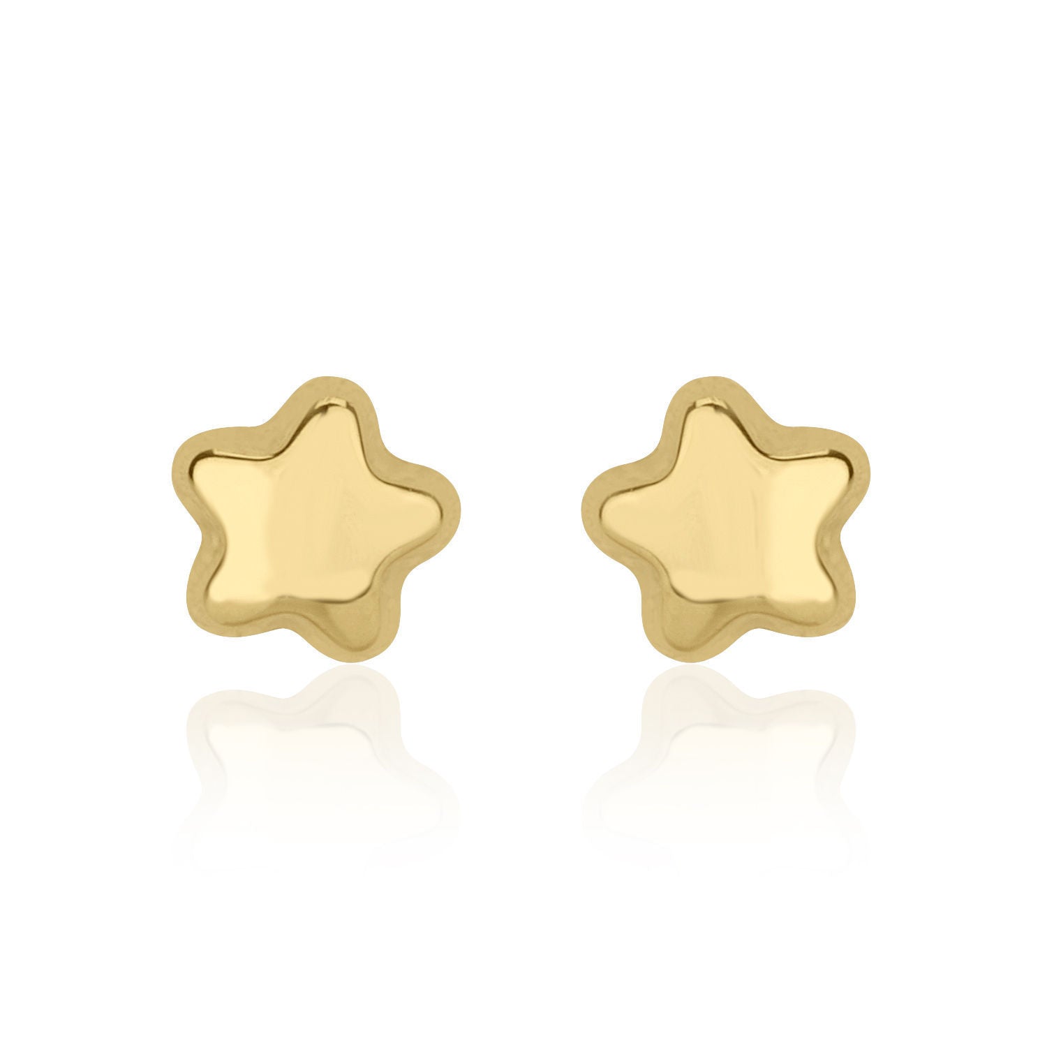 עגילים צמודים מזהב צהוב 14 קראט - כוכב נילי - גדול עגילים צמודים מזהב צהוב 14 קראט - כוכב נילי - גדול