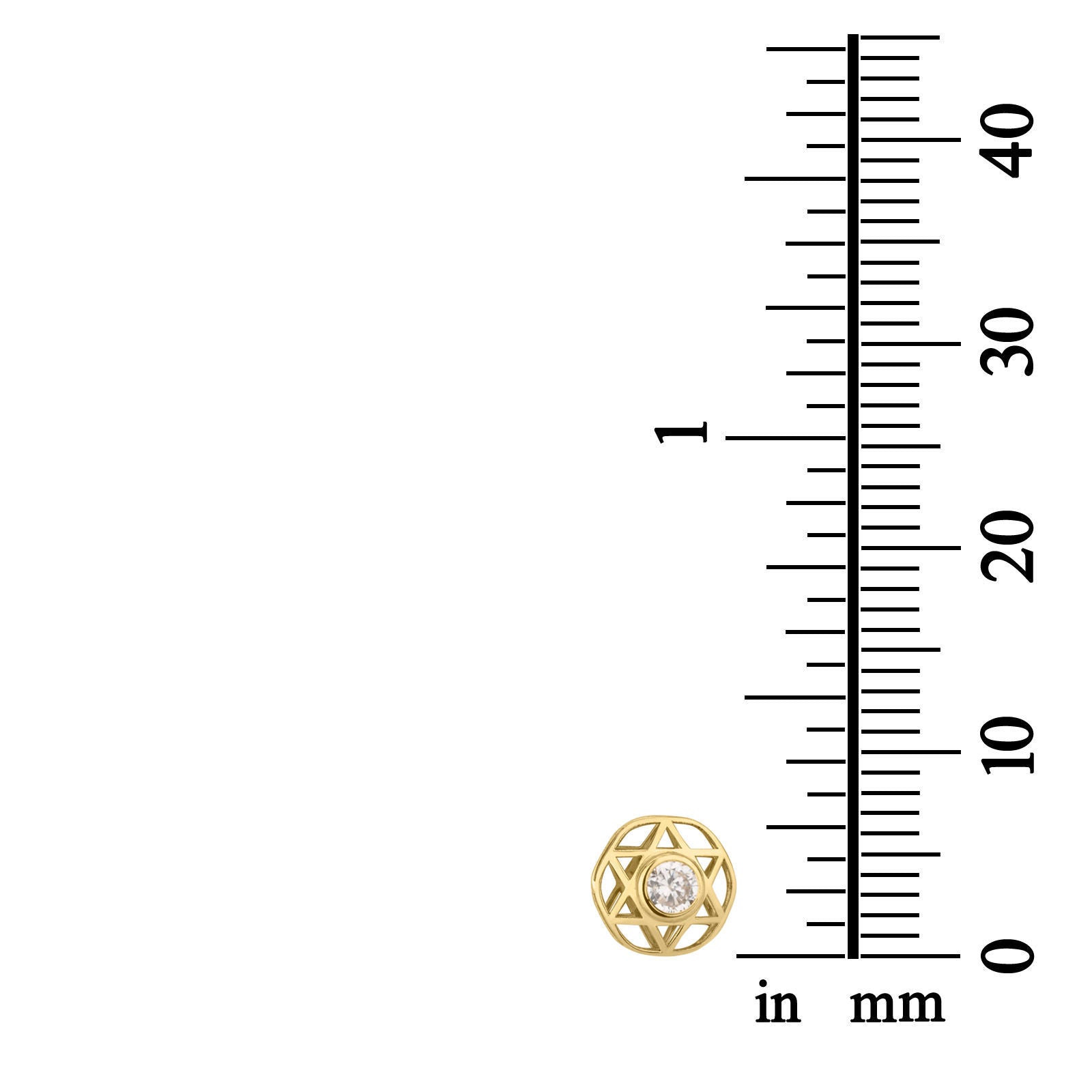 עגילים צמודים מזהב צהוב 14 קראט - כוכב מנצנץ - ממוסגר עגילים צמודים מזהב צהוב 14 קראט - כוכב מנצנץ - ממוסגר