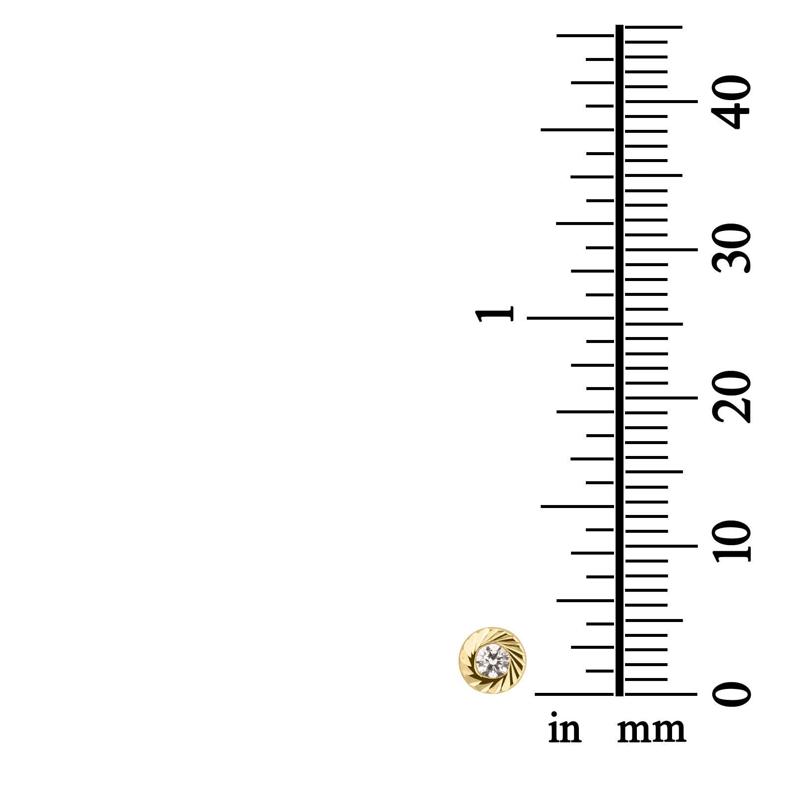 עגילים צמודים מזהב צהוב 14 קראט - עיגול קטיה עגילים צמודים מזהב צהוב 14 קראט - עיגול קטיה