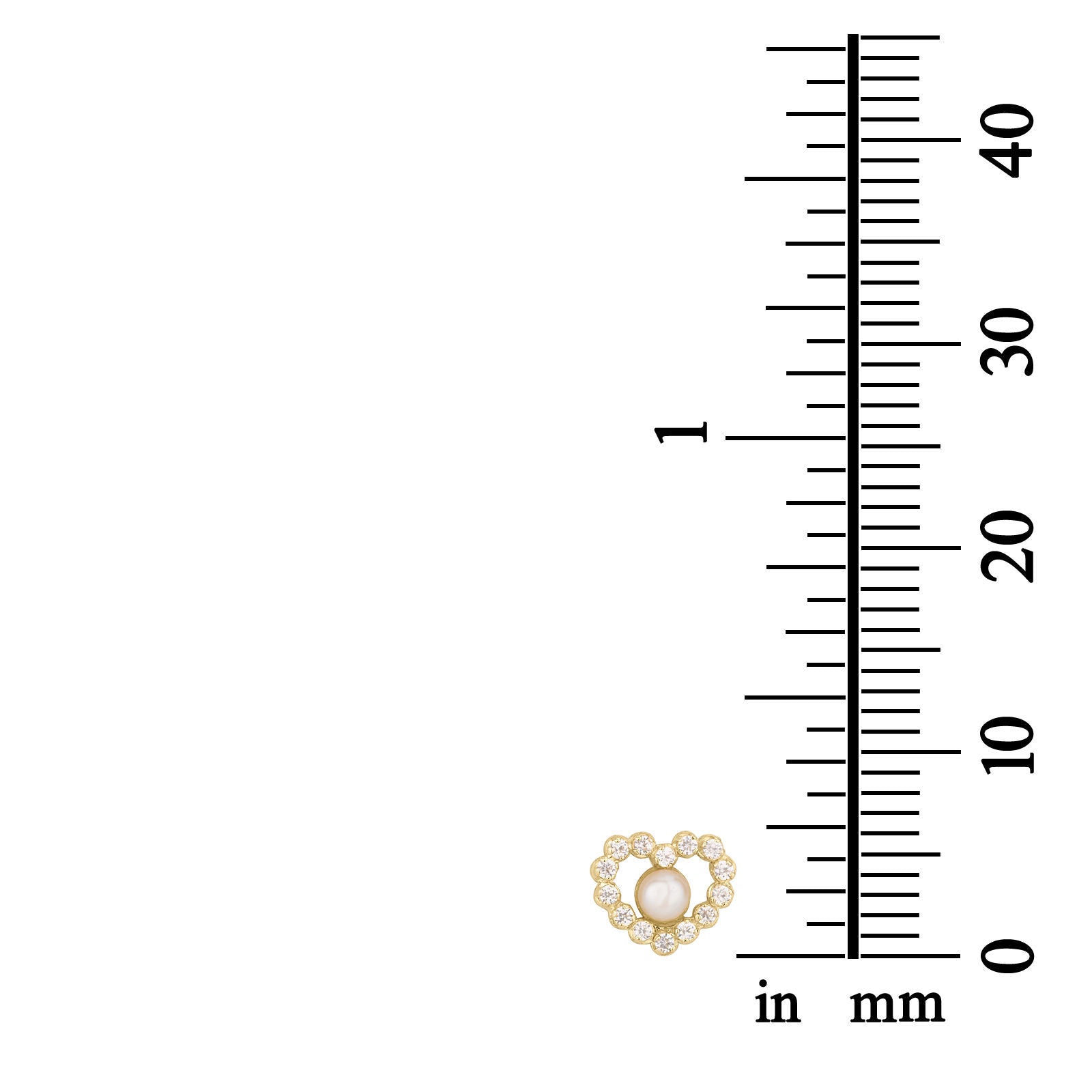 עגילים צמודים מזהב צהוב 14 קראט - פנינה מרלין עגילים צמודים מזהב צהוב 14 קראט - פנינה מרלין