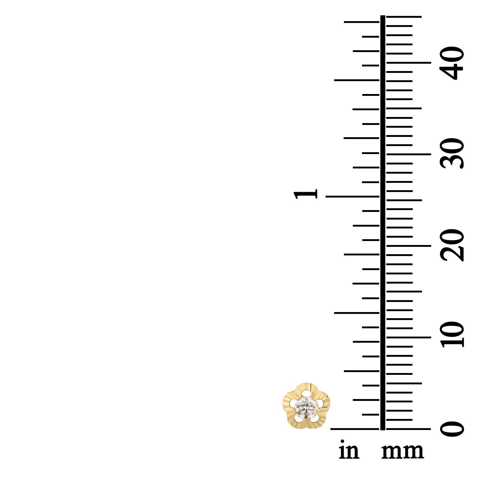 עגילים צמודים מזהב צהוב 14 קראט - פרח אליזבט עגילים צמודים מזהב צהוב 14 קראט - פרח אליזבט