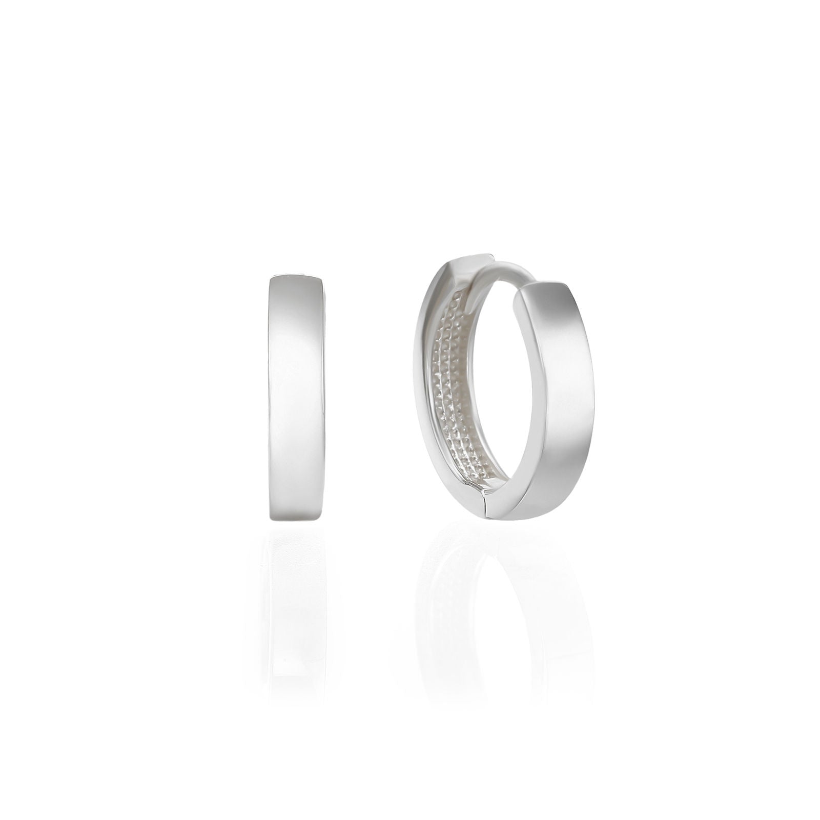 עגילי חישוק מזהב לבן 14 קראט - אורלנדו עגילי חישוק מזהב לבן 14 קראט - אורלנדו