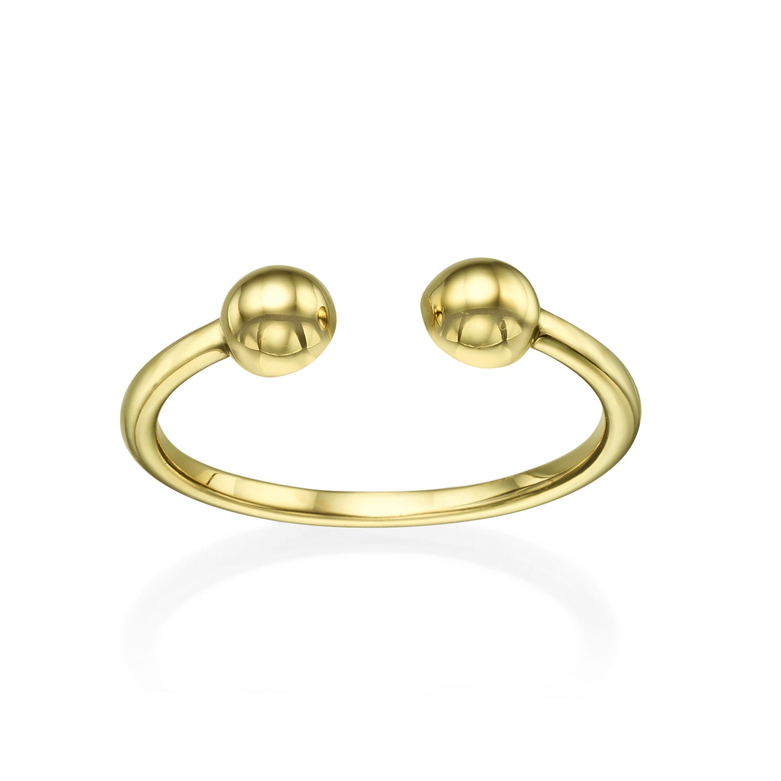 טבעת פתוחה מזהב צהוב 14 קראט - כיפות זהב טבעת פתוחה מזהב צהוב 14 קראט - כיפות זהב