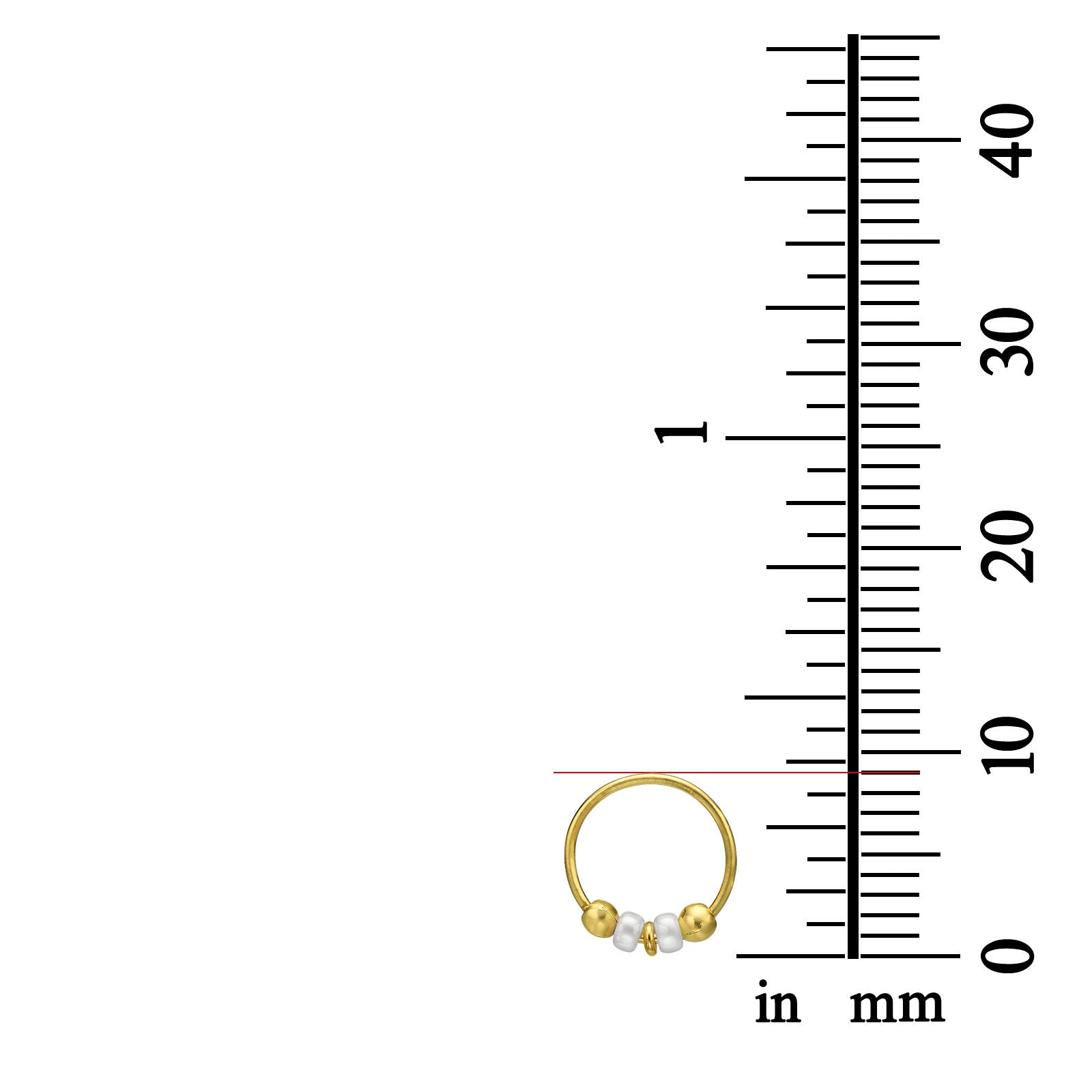 פירסינג לאוזן מזהב לבן 14 קראט - חישוק עם חרוזים לבנים פירסינג לאוזן מזהב לבן 14 קראט - חישוק עם חרוזים לבנים