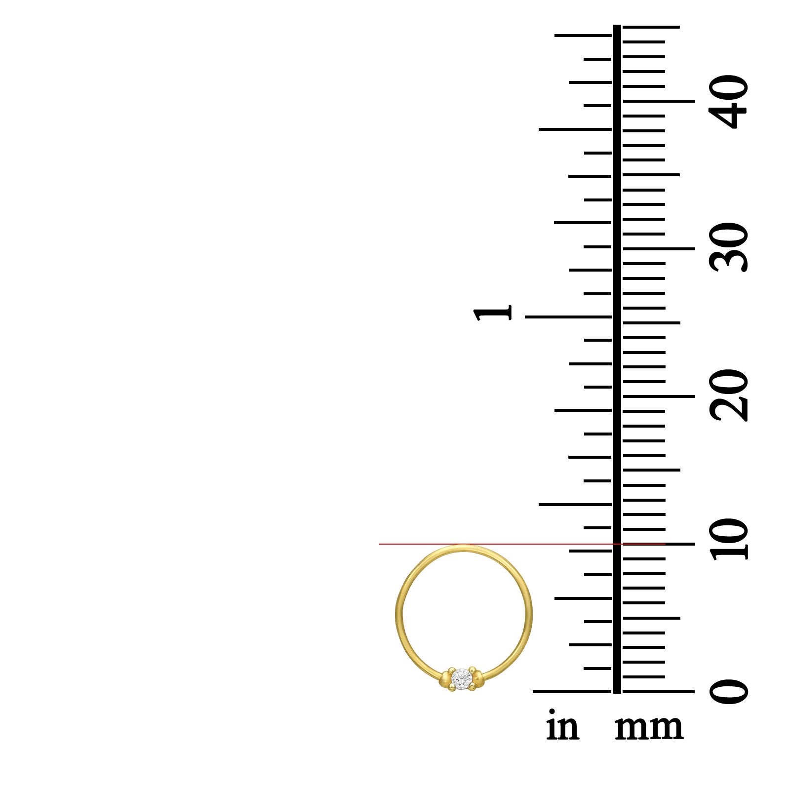 פירסינג לאוזן מזהב לבן 14 קראט - חישוק עם אבן זירקון פירסינג לאוזן מזהב לבן 14 קראט - חישוק עם אבן זירקון