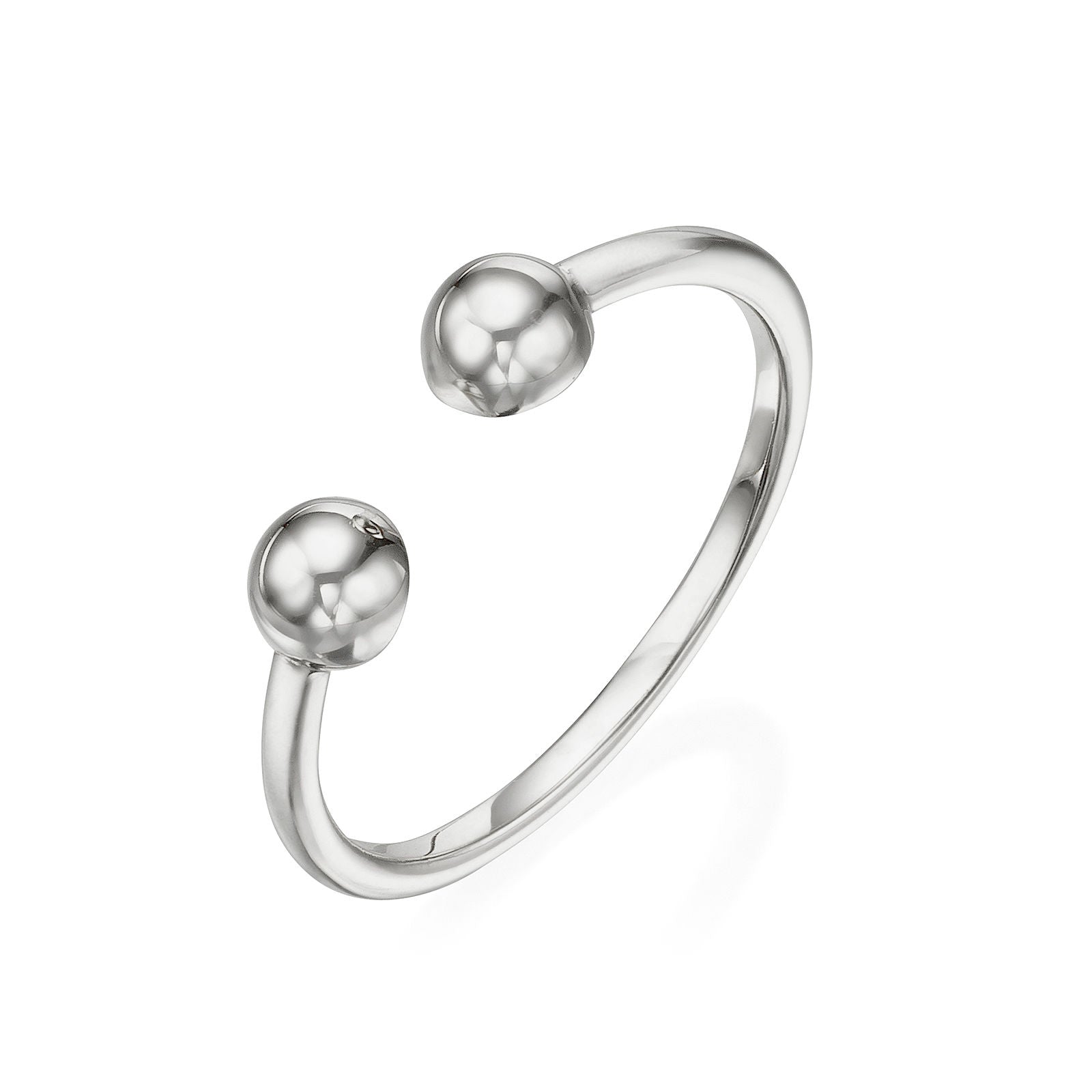 טבעת פתוחה מזהב לבן 14 קראט - כיפות זהב טבעת פתוחה מזהב לבן 14 קראט - כיפות זהב