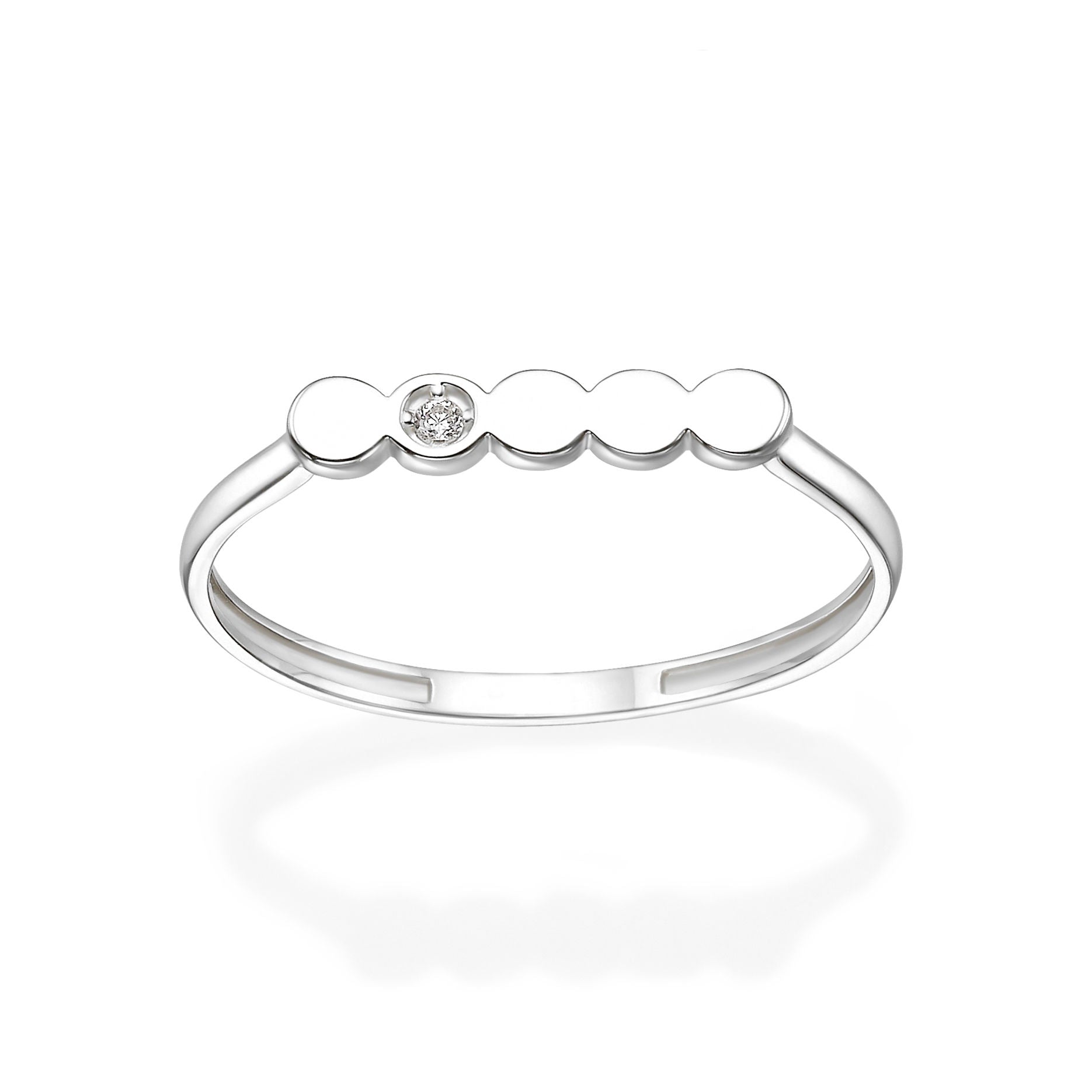 טבעת מזהב לבן 14 קראט - ניקול טבעת מזהב לבן 14 קראט - ניקול