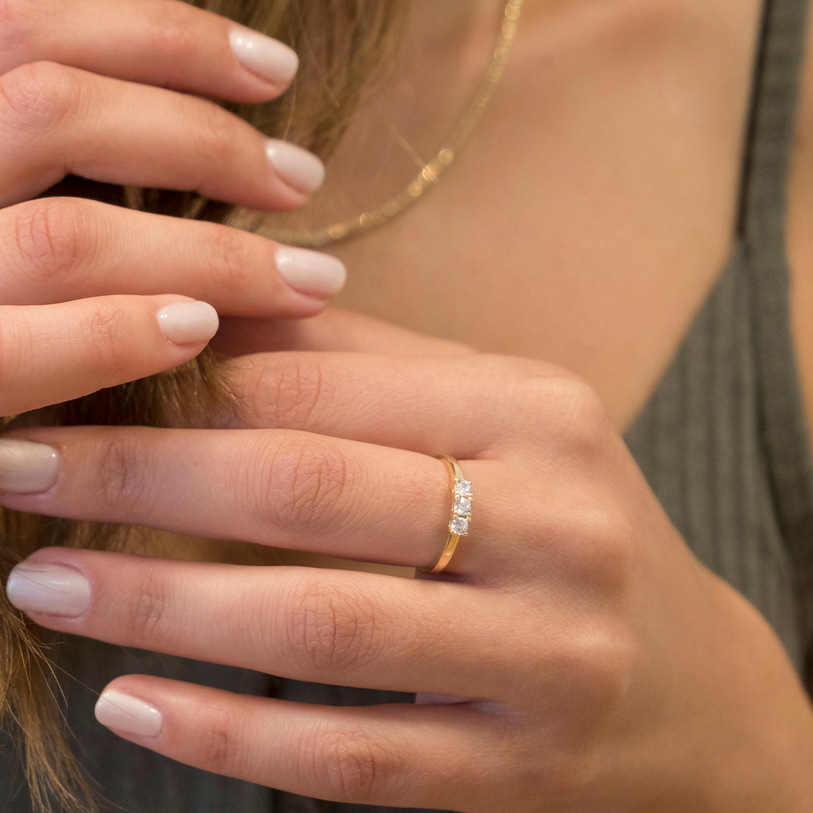 טבעת מזהב צהוב 14 קראט - לורן טבעת מזהב צהוב 14 קראט - לורן