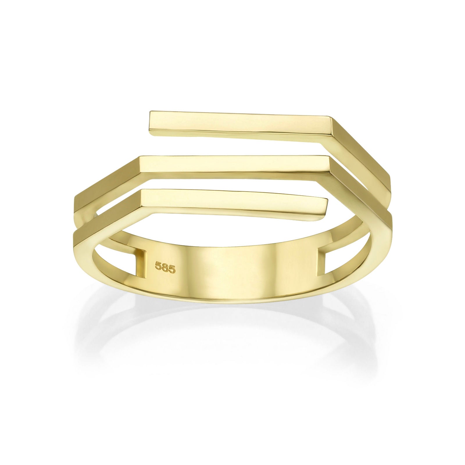 טבעת מזהב צהוב 14 קראט - אלין טבעת מזהב צהוב 14 קראט - אלין