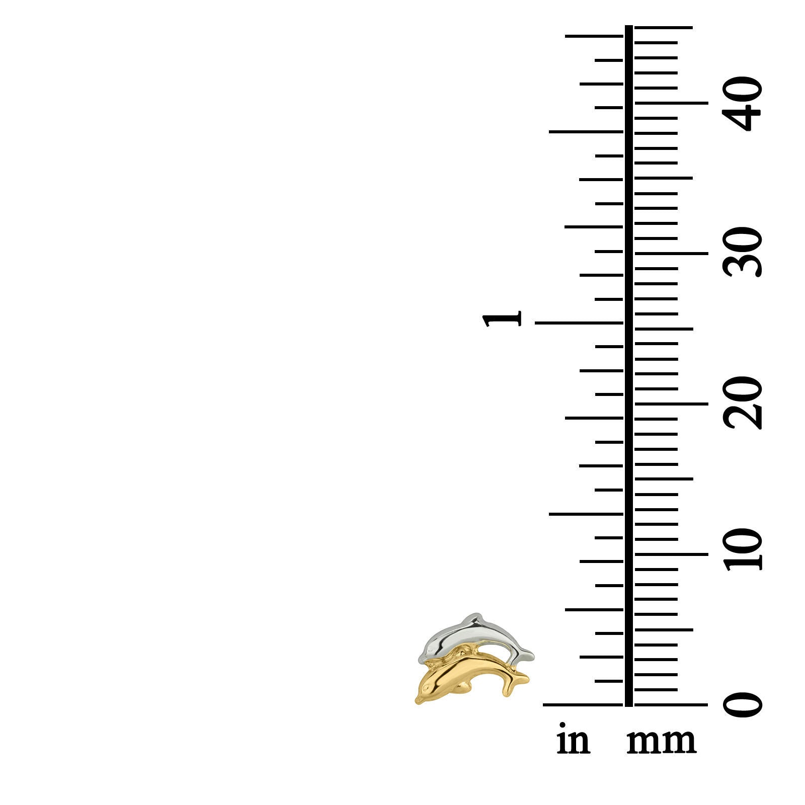 עגילים צמודים מזהב צהוב ולבן 14 קראט - דולפינים מזנקים עגילים צמודים מזהב צהוב ולבן 14 קראט - דולפינים מזנקים