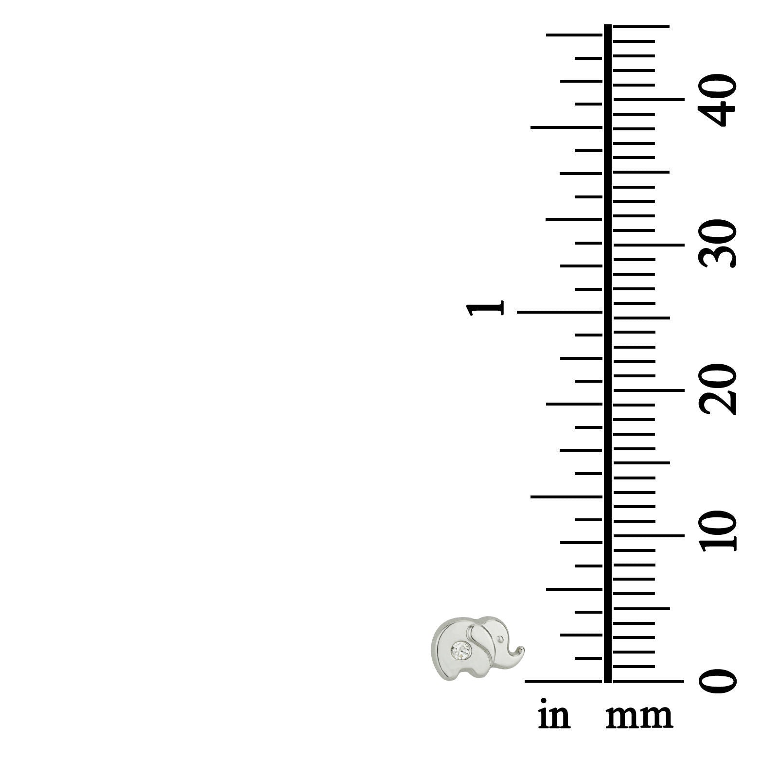 עגילים צמודים מזהב לבן 14 קראט - פיל מנצנץ עגילים צמודים מזהב לבן 14 קראט - פיל מנצנץ