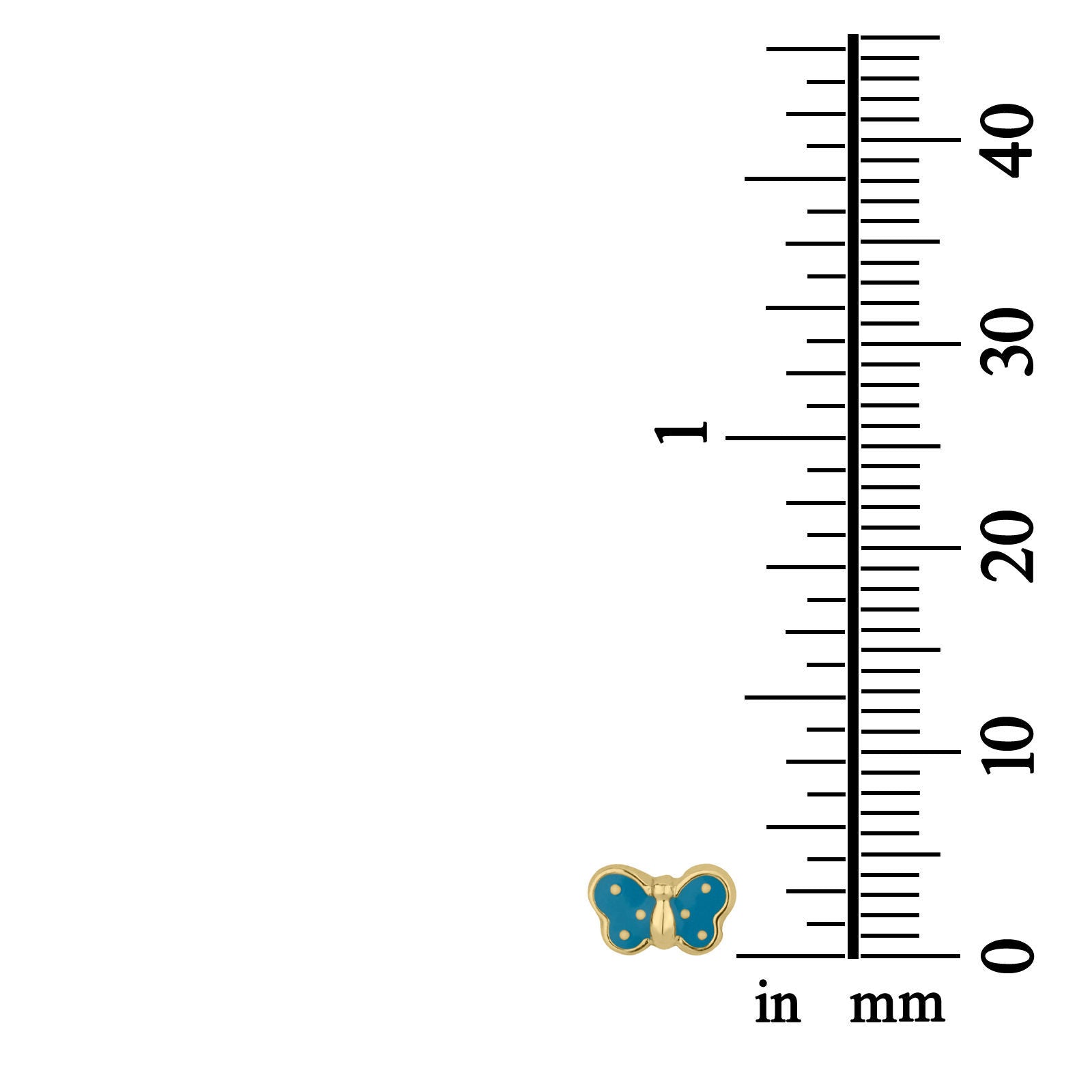 עגילים צמודים מזהב צהוב 14 קראט - פרפר שמיימי עגילים צמודים מזהב צהוב 14 קראט - פרפר שמיימי