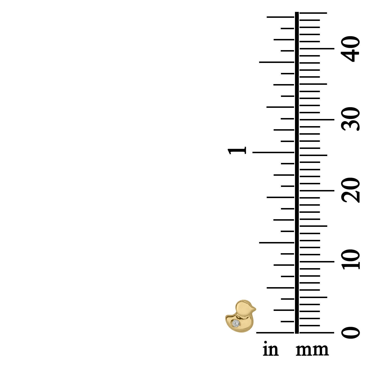 עגילים צמודים מזהב צהוב 14 קראט - אפרוח מנצנץ עגילים צמודים מזהב צהוב 14 קראט - אפרוח מנצנץ