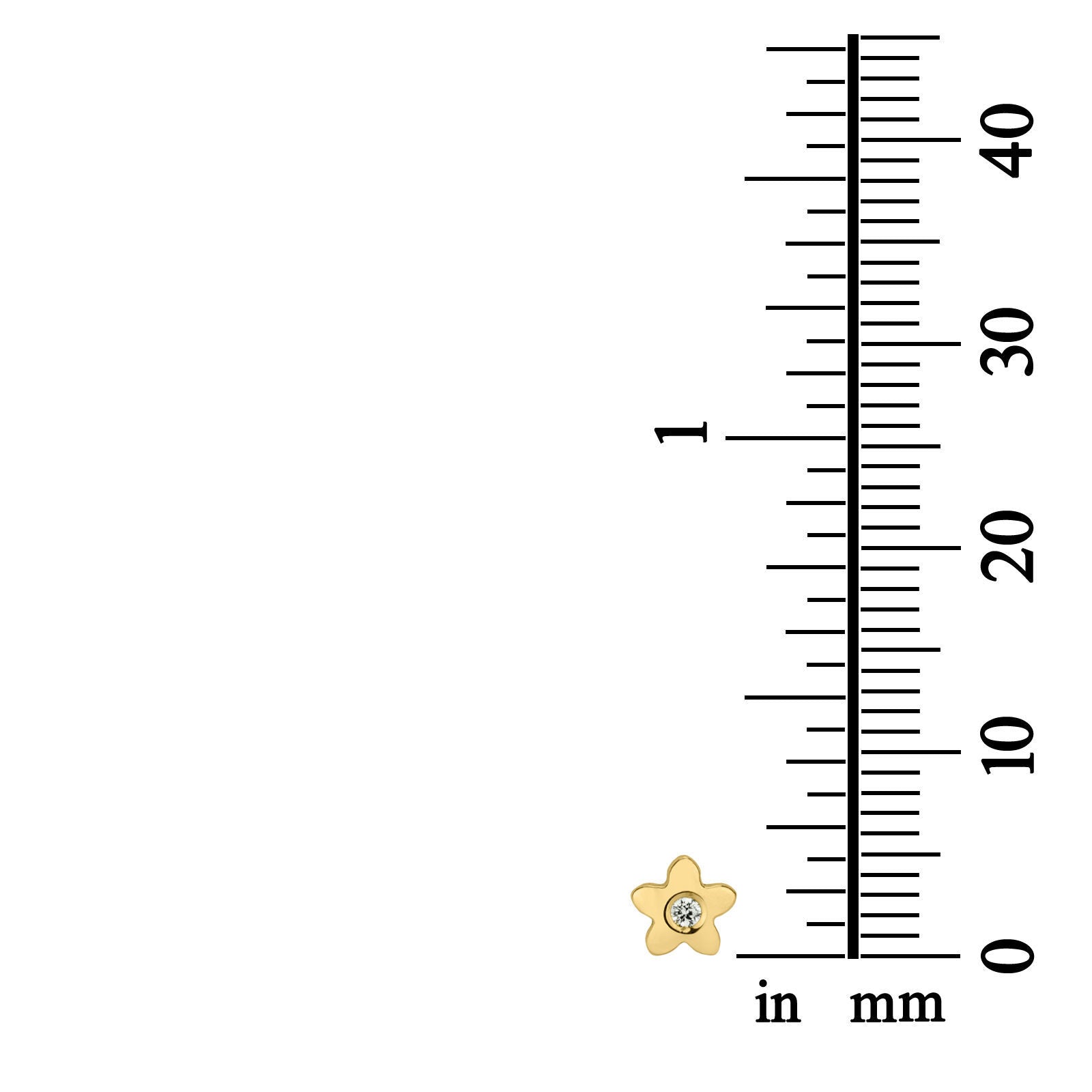 עגילים צמודים מזהב צהוב 14 קראט - פרח פורח עגילים צמודים מזהב צהוב 14 קראט - פרח פורח