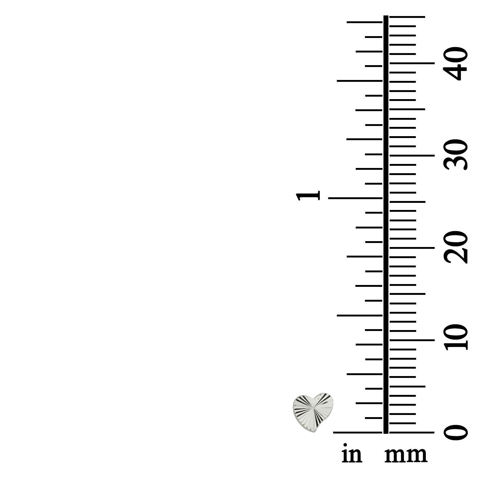 עגילים צמודים מזהב לבן 14 קראט - לב משמעותי עגילים צמודים מזהב לבן 14 קראט - לב משמעותי