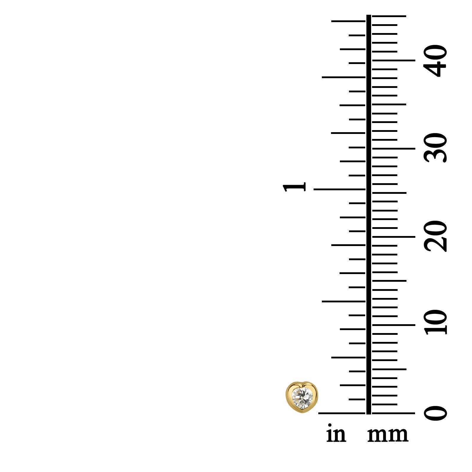 עגילים צמודים מזהב צהוב 14 קראט - לב זורח - קטן עגילים צמודים מזהב צהוב 14 קראט - לב זורח - קטן