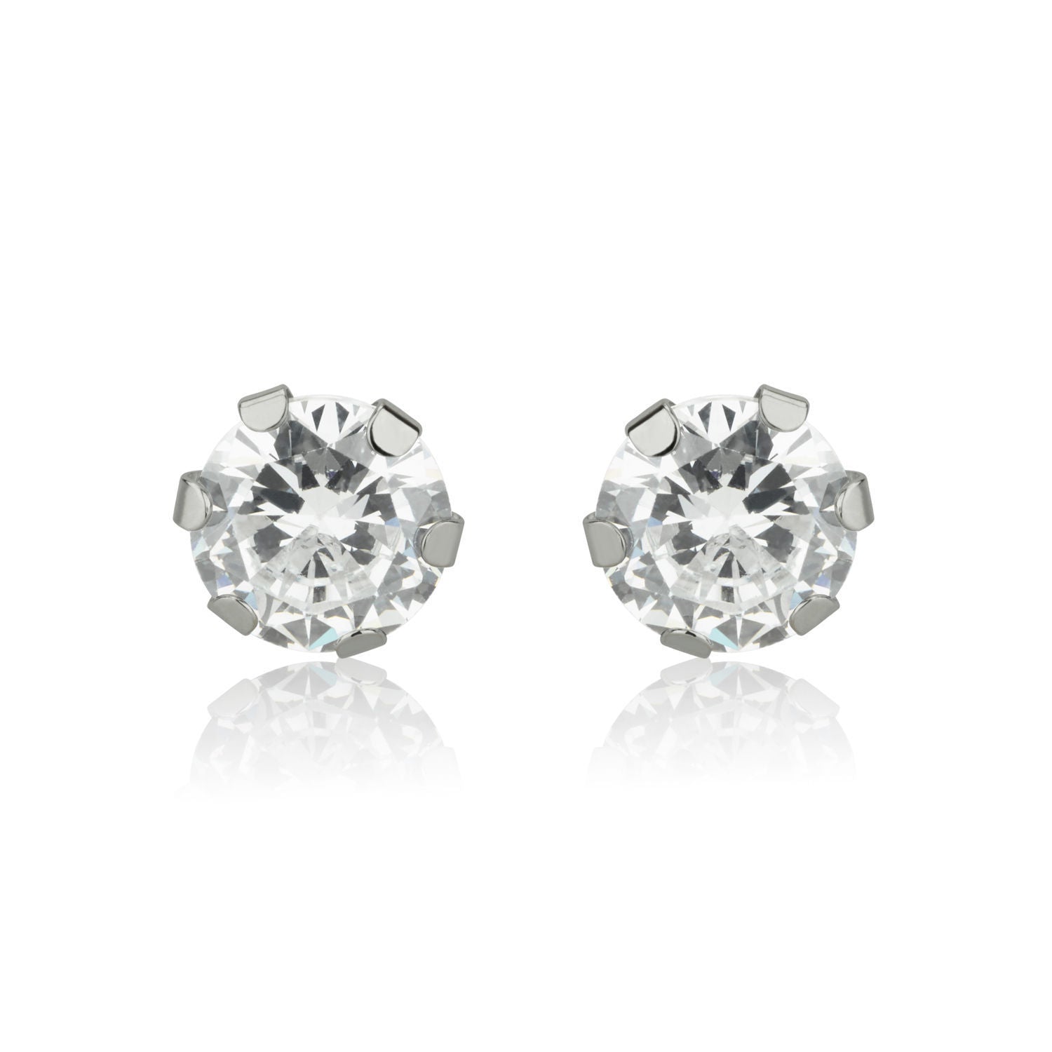 עגילים צמודים מזהב לבן 14 קראט - עיגול דיאנה עגילים צמודים מזהב לבן 14 קראט - עיגול דיאנה