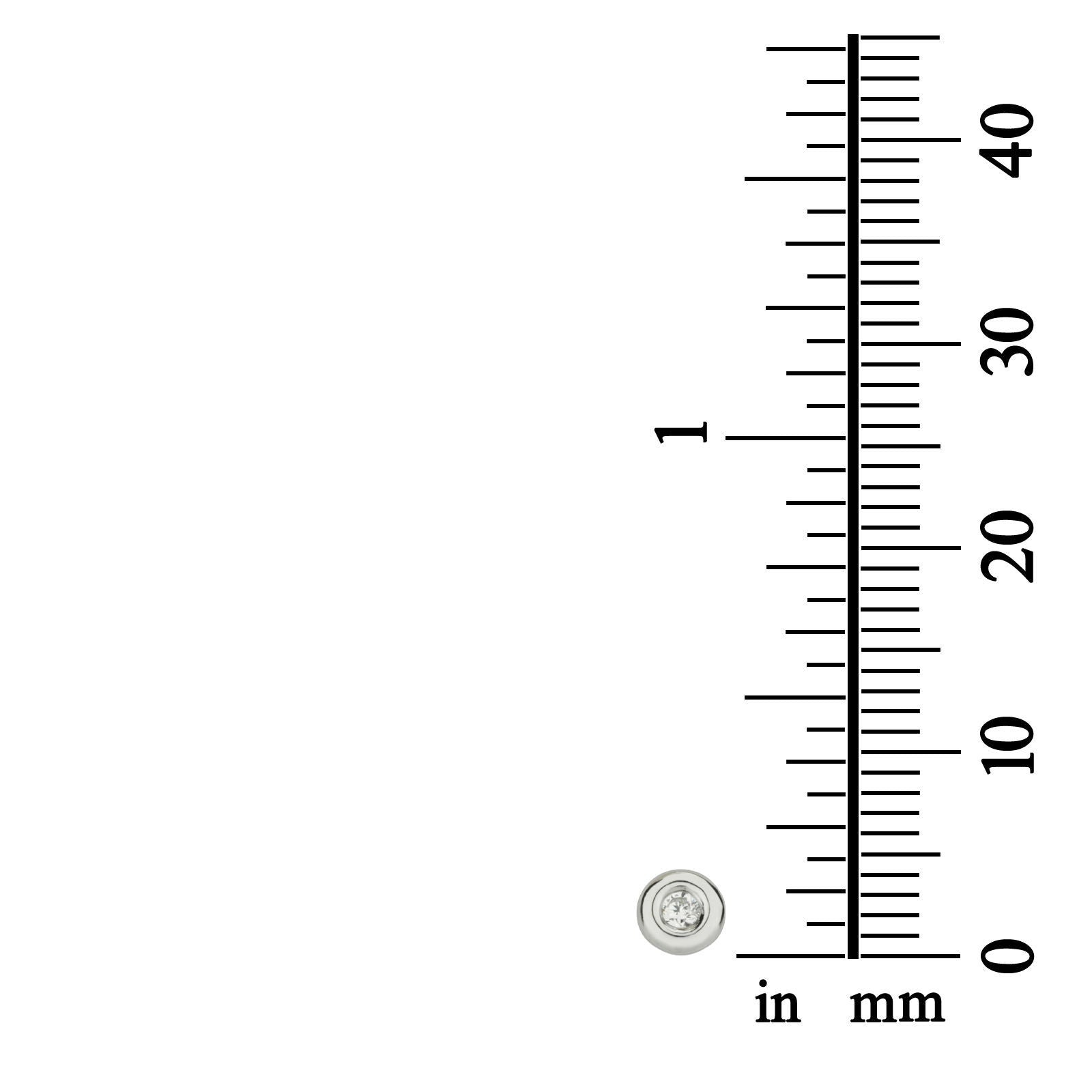 עגילים צמודים מזהב לבן 14 קראט - עיגול יפעה - גדול עגילים צמודים מזהב לבן 14 קראט - עיגול יפעה - גדול