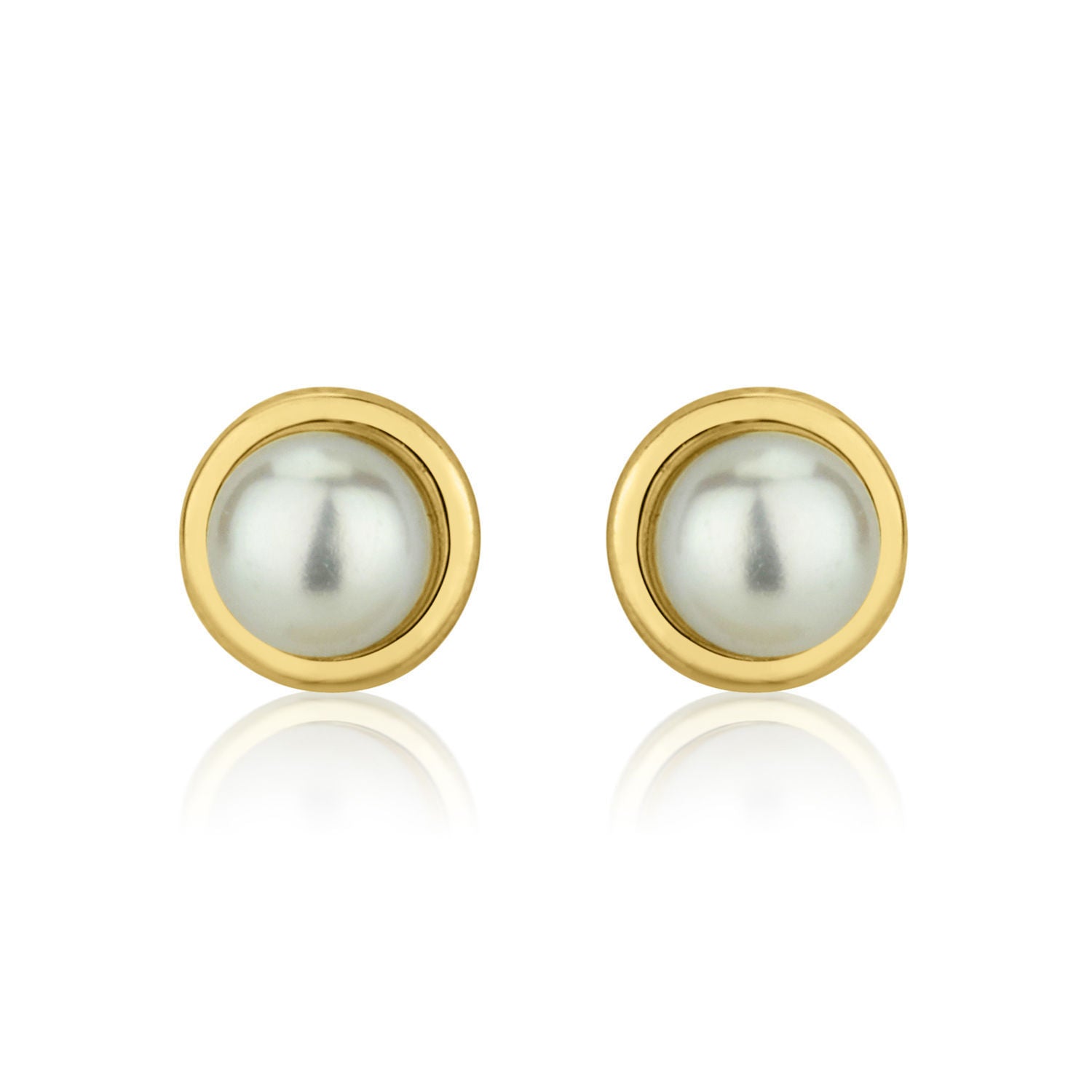 עגילים צמודים מזהב צהוב 14 קראט - פנינה חיבוק הזהב - קטן עגילים צמודים מזהב צהוב 14 קראט - פנינה חיבוק הזהב - קטן