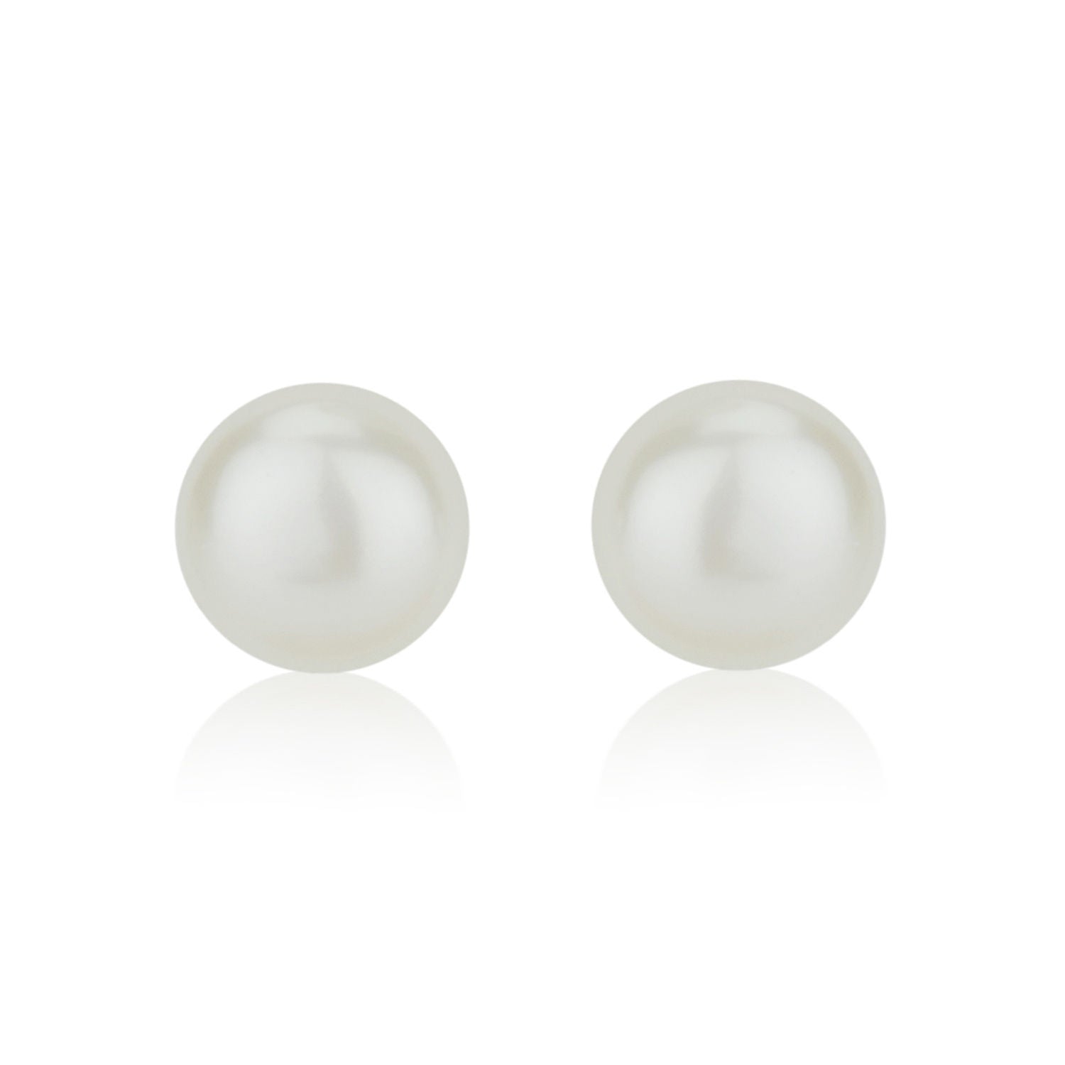 עגילים צמודים מזהב צהוב 14 קראט - פנינה כפתור עגילים צמודים מזהב צהוב 14 קראט - פנינה כפתור