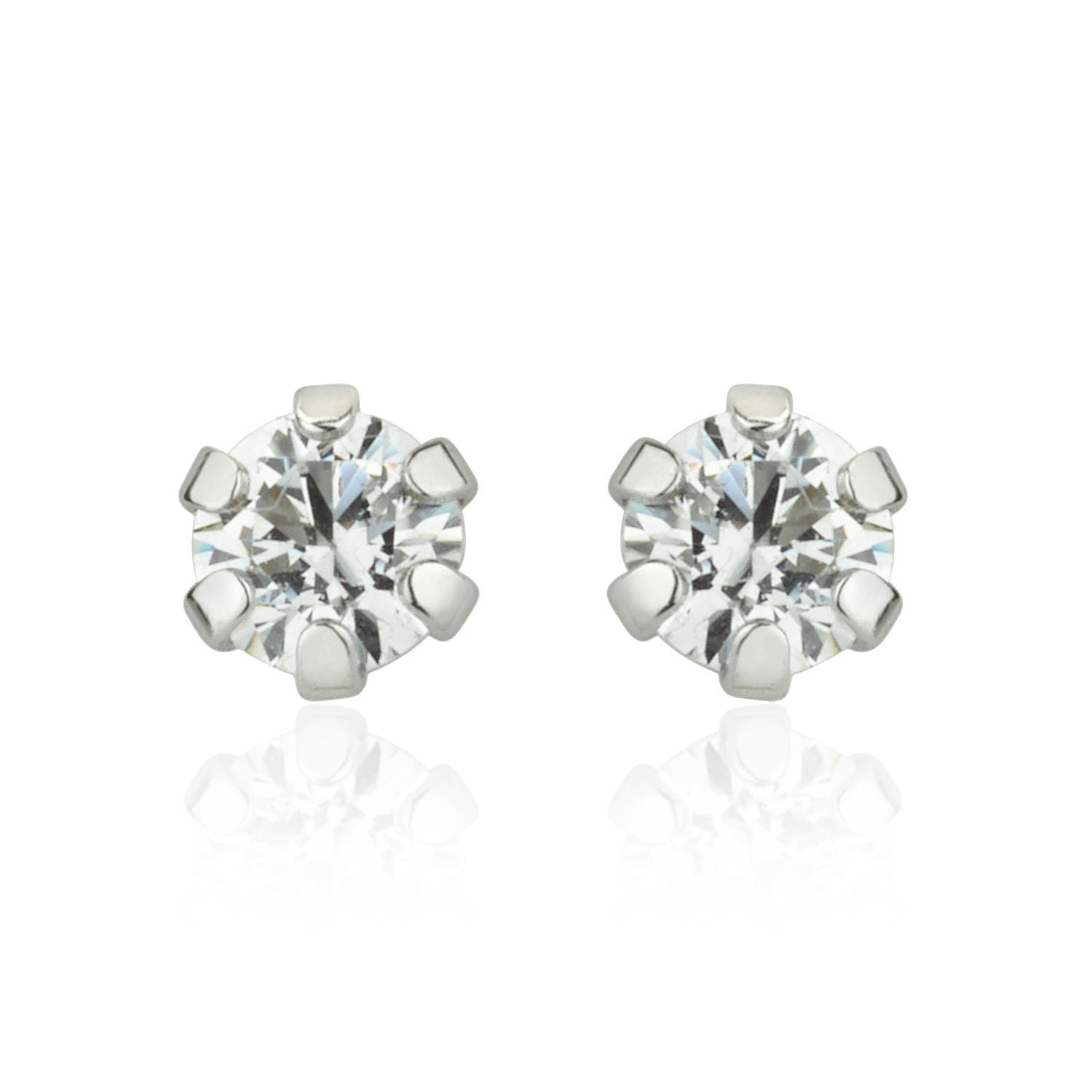 עגילים צמודים מזהב לבן 14 קראט - פרח אליס עגילים צמודים מזהב לבן 14 קראט - פרח אליס