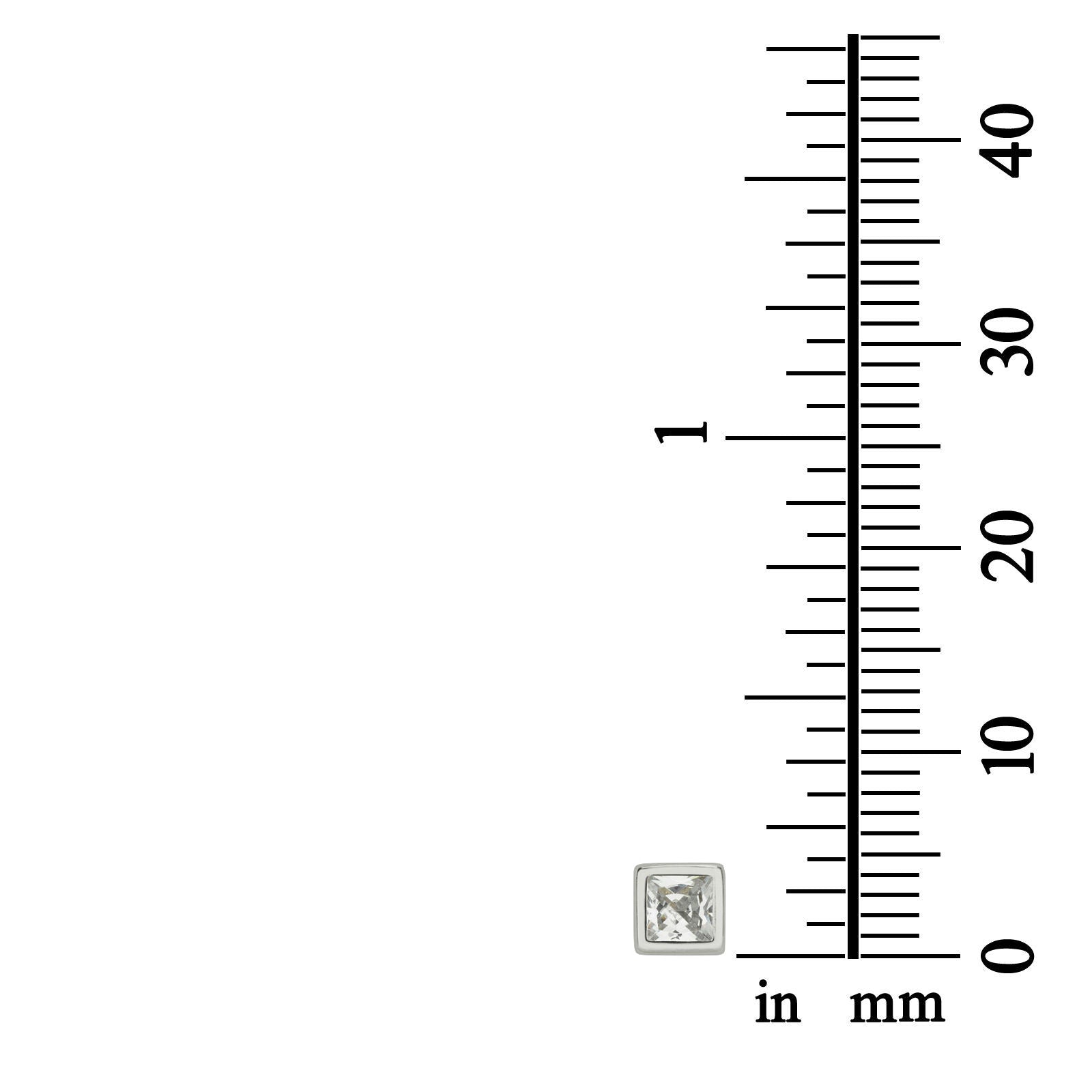 עגילים צמודים מזהב לבן 14 קראט - ריבוע מסקרן עגילים צמודים מזהב לבן 14 קראט - ריבוע מסקרן