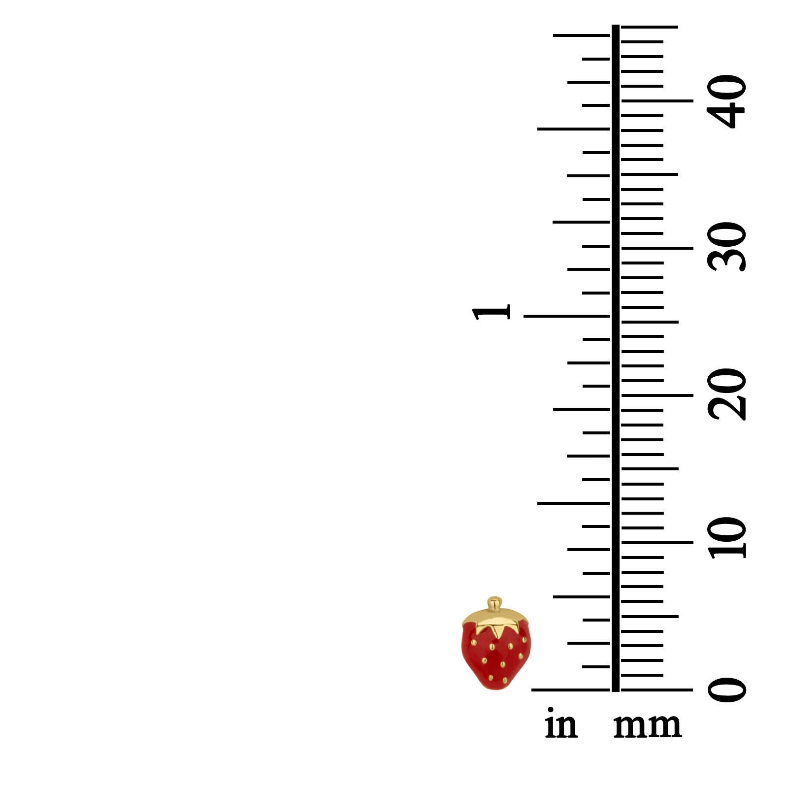 עגילים צמודים מזהב צהוב 14 קראט - תות מתוק עגילים צמודים מזהב צהוב 14 קראט - תות מתוק