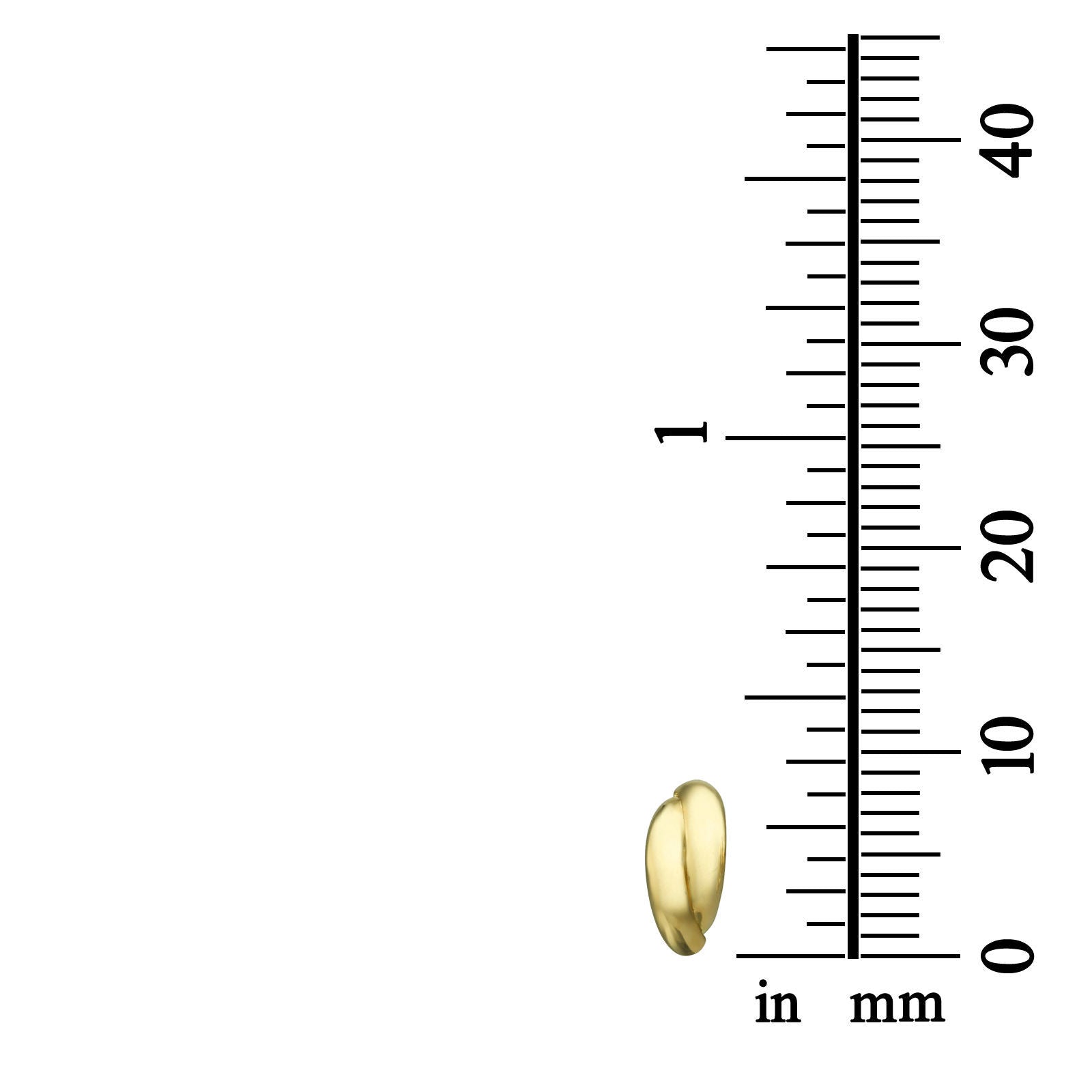 עגילים צמודים מזהב צהוב 14 קראט - חלק סהרונים עגילים צמודים מזהב צהוב 14 קראט - חלק סהרונים