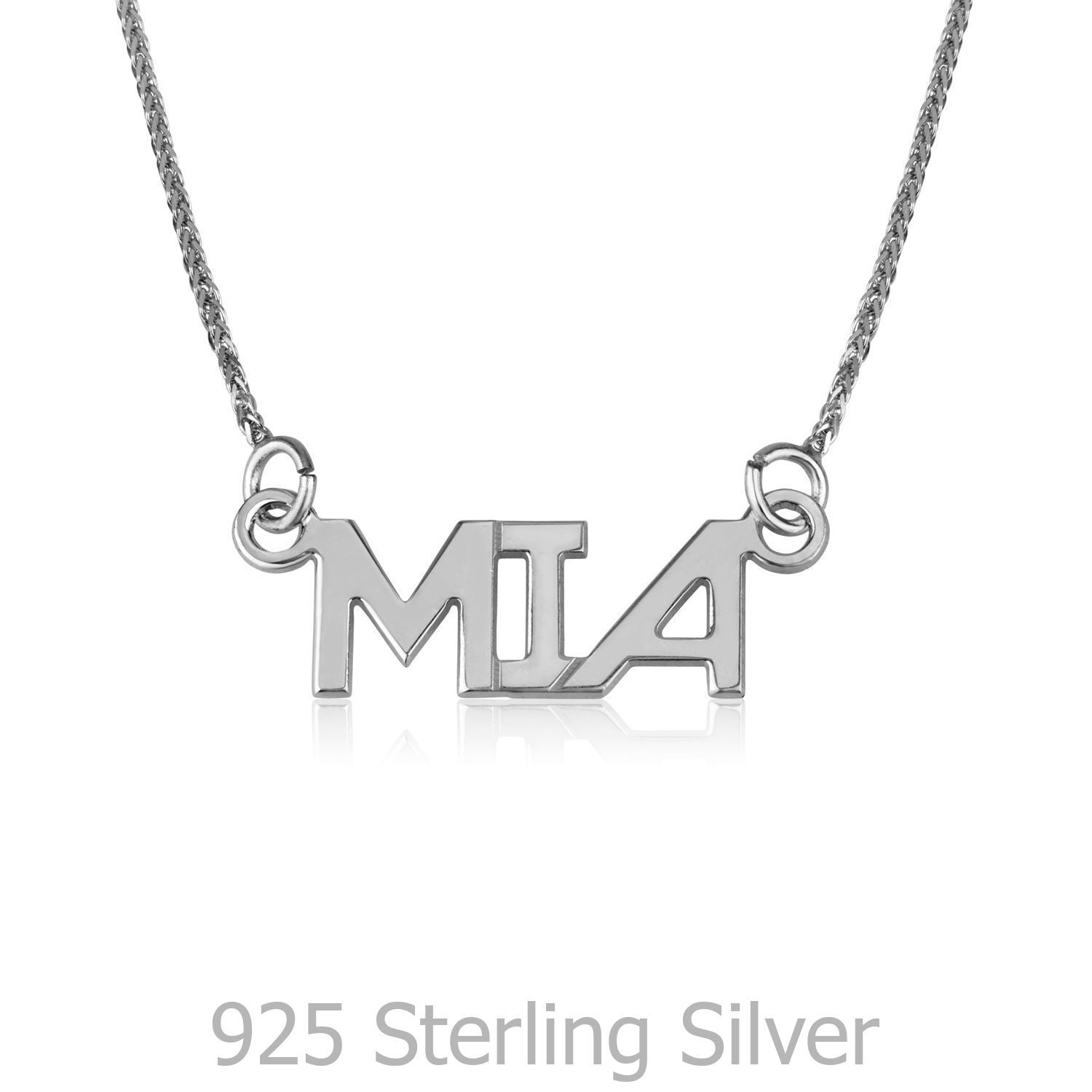 שרשרת שם "סטון" אנגלית מכסף אמיתי 925 שרשרת שם "סטון" אנגלית מכסף אמיתי 925
