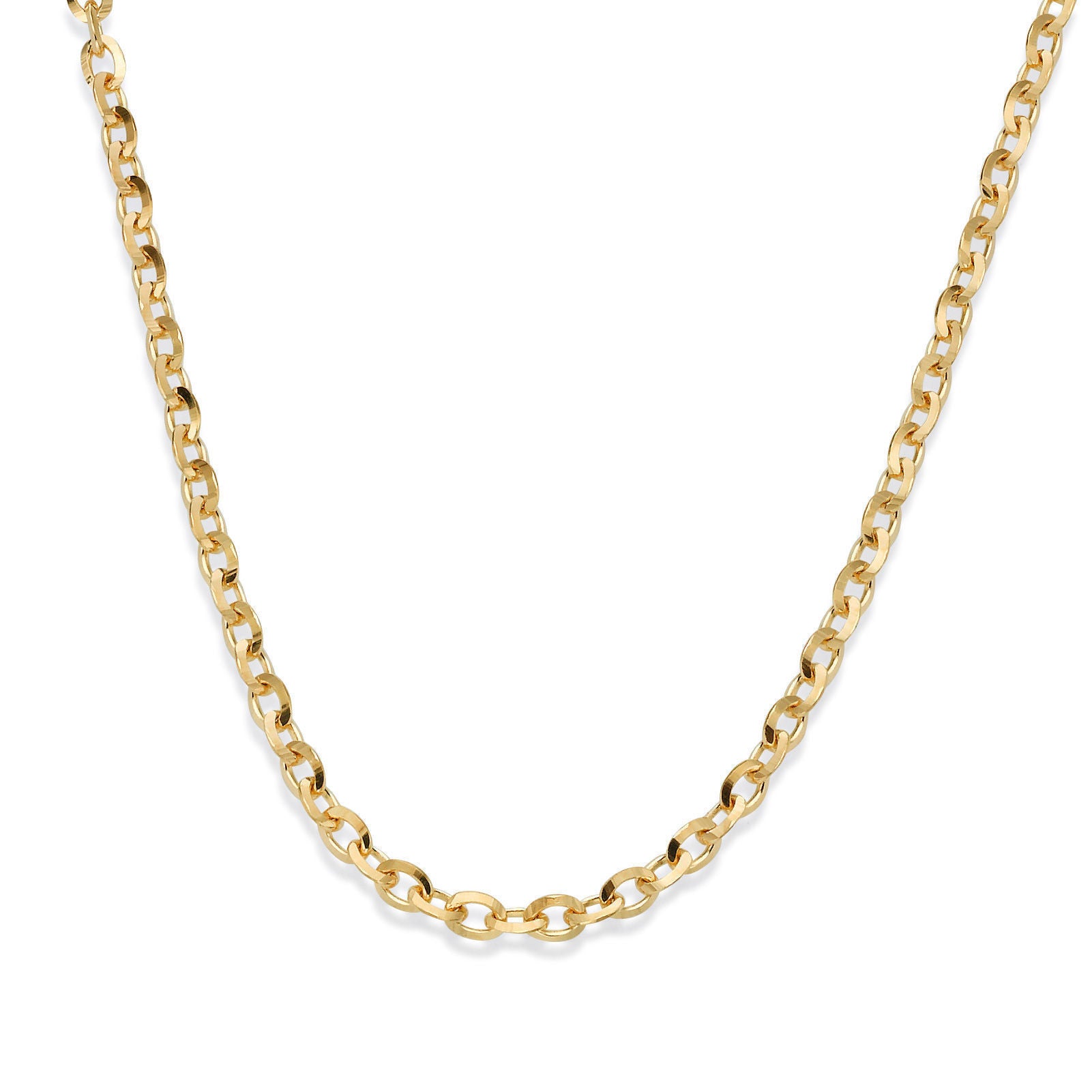 שרשרת רולו זהב צהוב 14 קראט, 2.2 מ"מ עובי שרשרת רולו זהב צהוב 14 קראט, 2.2 מ"מ עובי