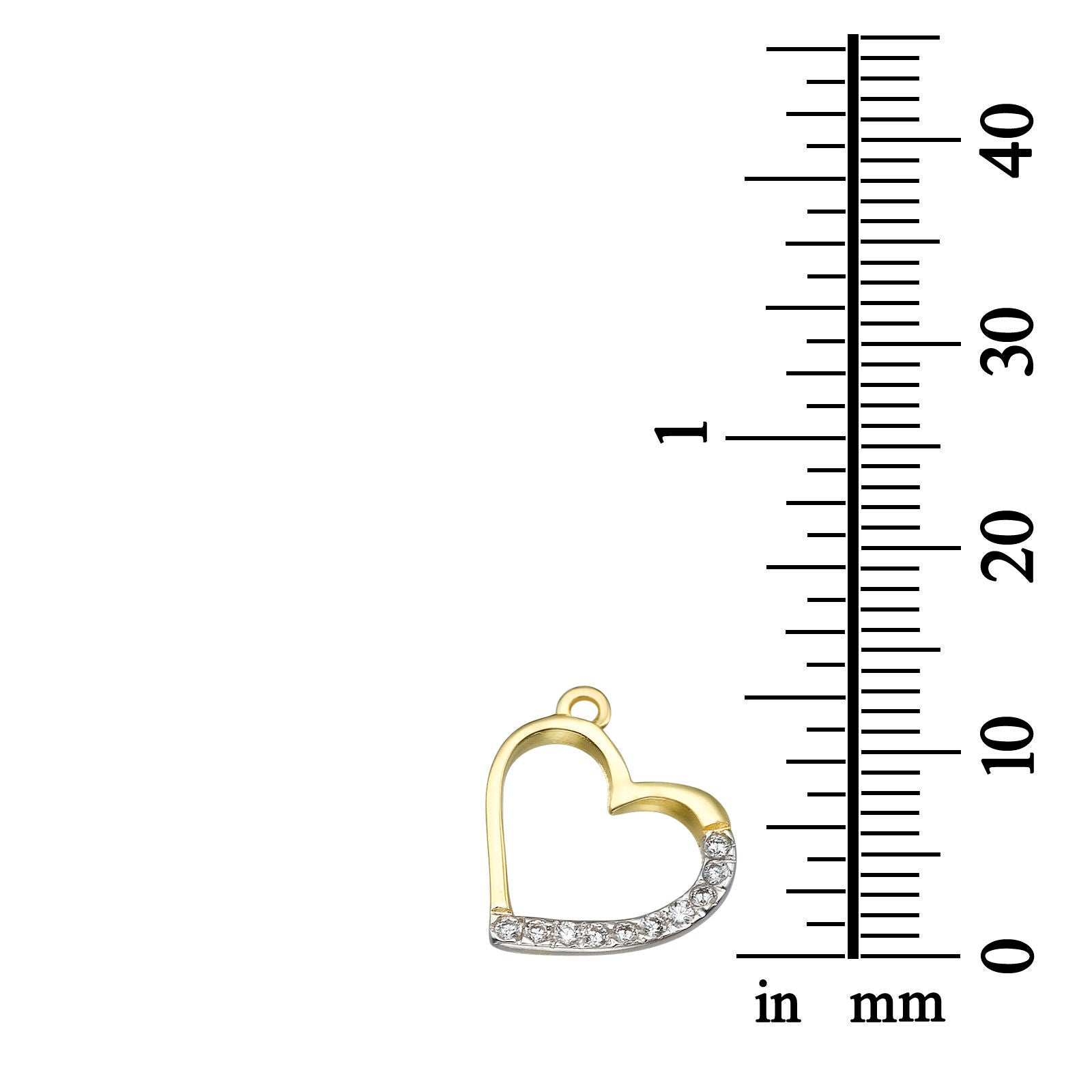 תליון מזהב צהוב 14 קראט - לב מנצנץ תליון מזהב צהוב 14 קראט - לב מנצנץ