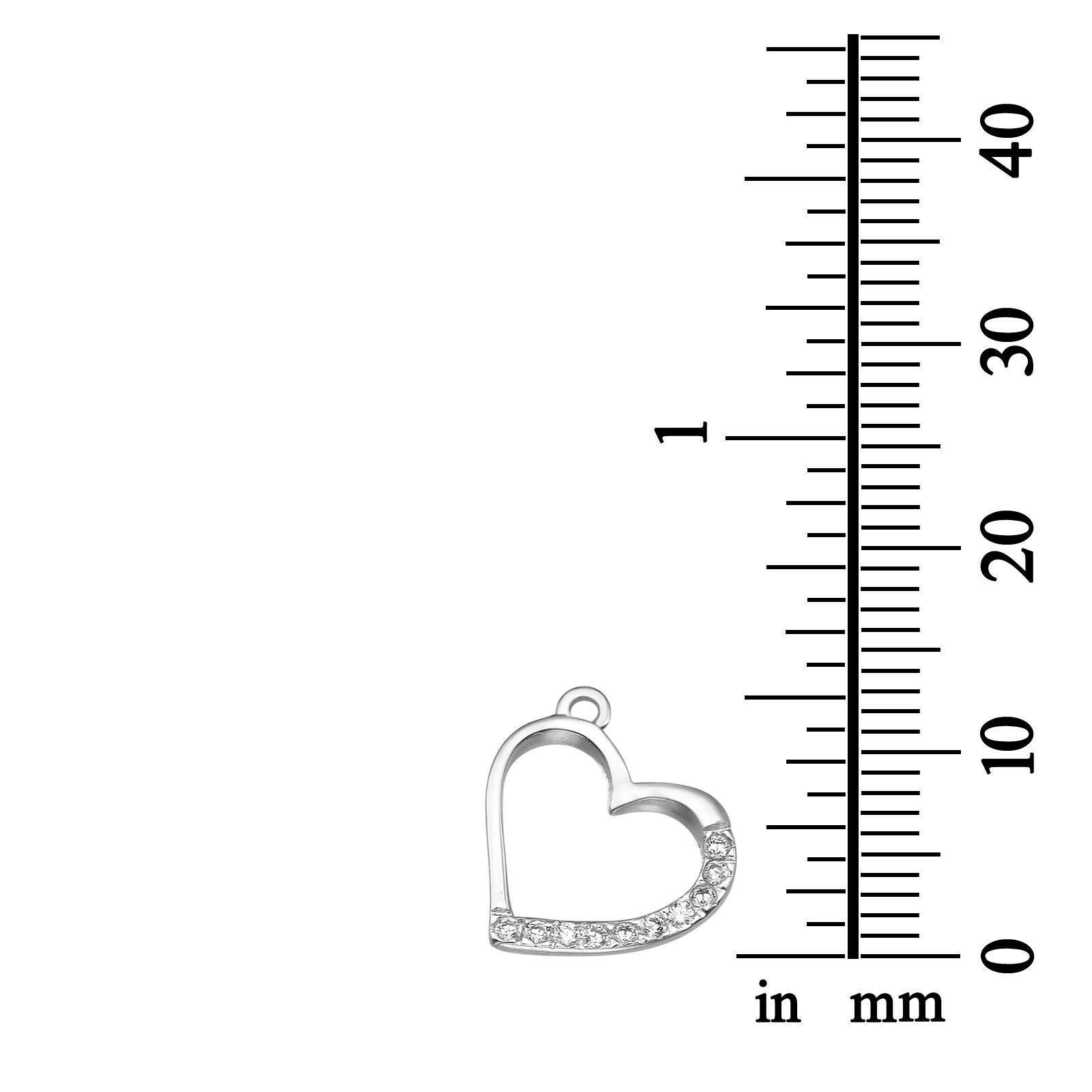 תליון מזהב לבן - לב מנצנץ תליון מזהב לבן - לב מנצנץ