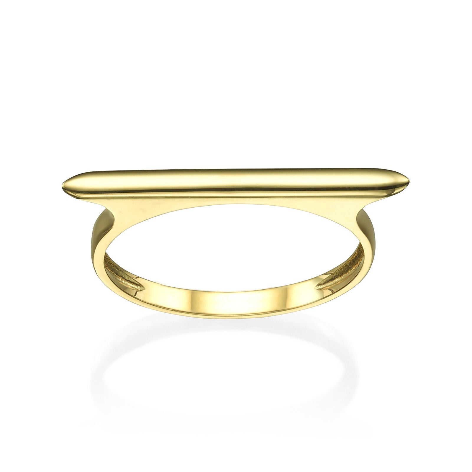 טבעת מזהב צהוב 14 קראט - פס טבעת מזהב צהוב 14 קראט - פס