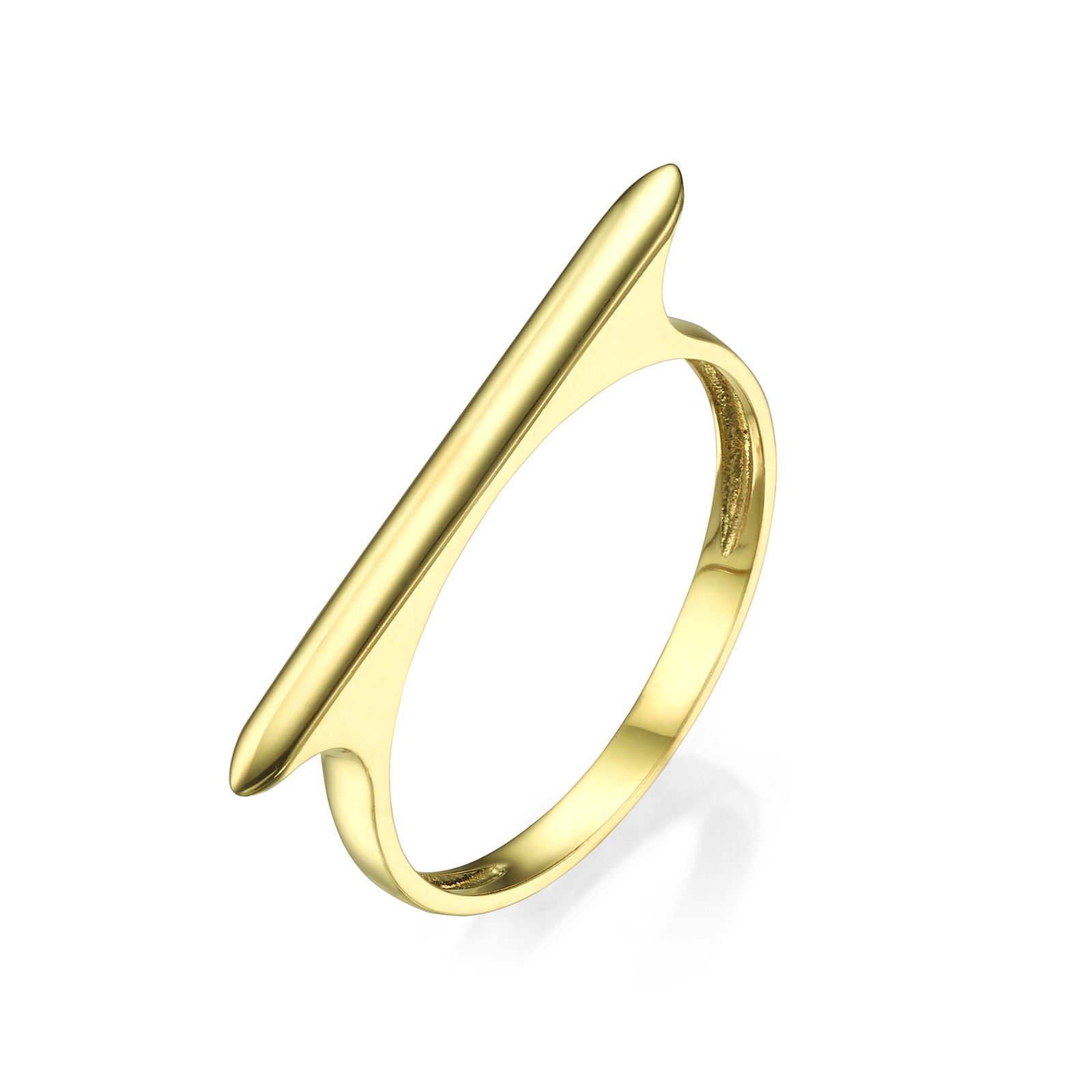 טבעת מזהב צהוב 14 קראט - פס טבעת מזהב צהוב 14 קראט - פס