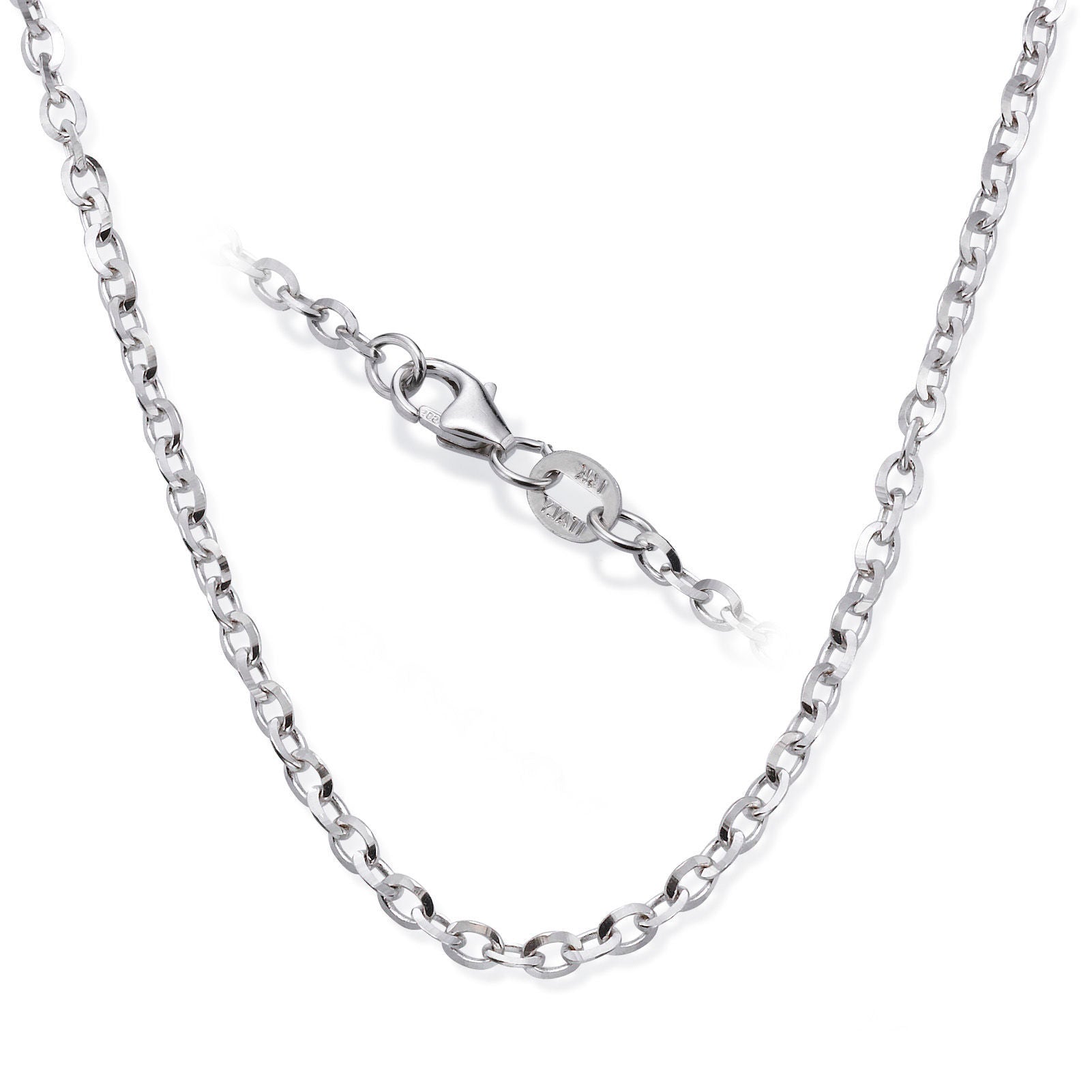 שרשרת לגבר רולו זהב לבן 14 קראט, 2.2 מ"מ עובי שרשרת לגבר רולו זהב לבן 14 קראט, 2.2 מ"מ עובי