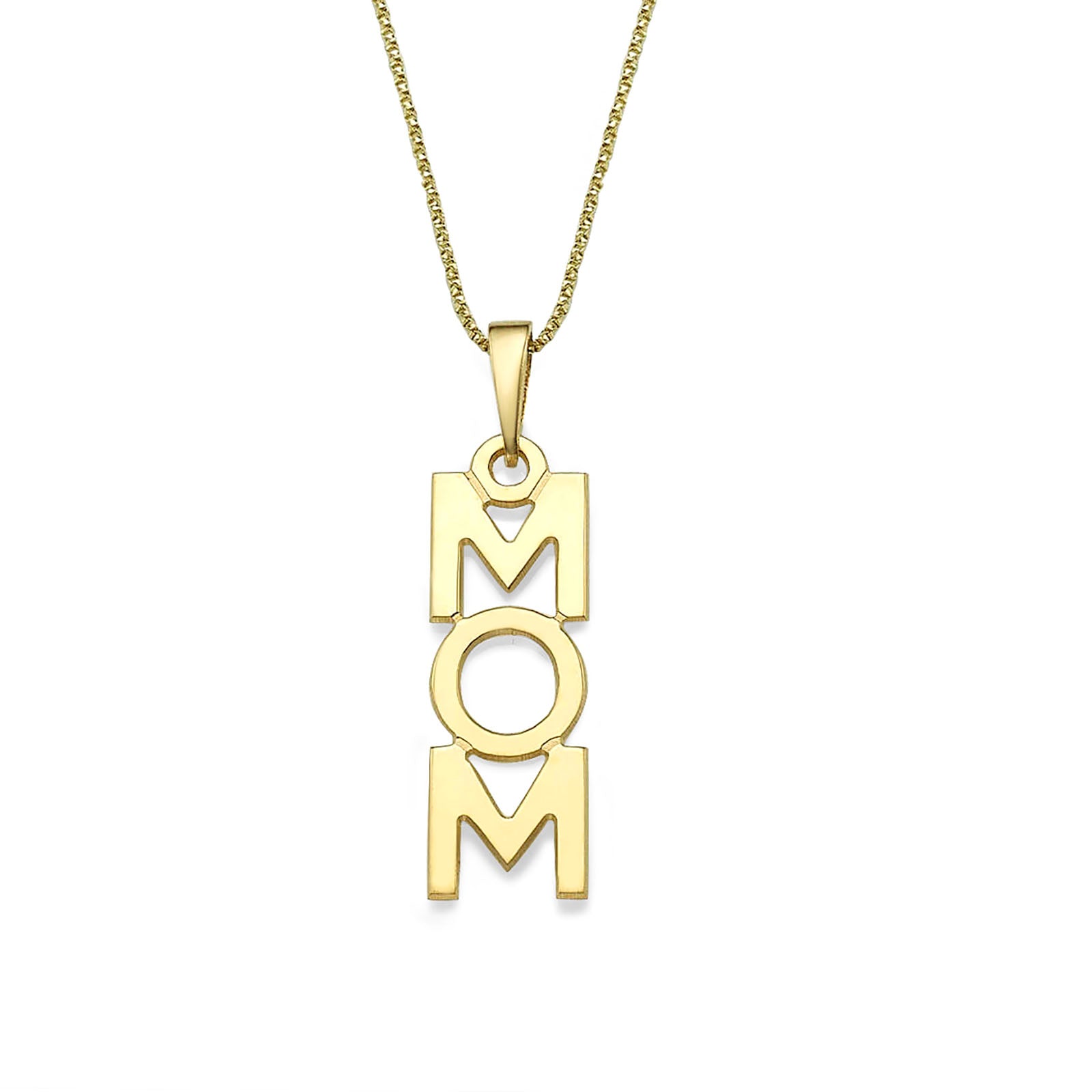 שרשרת mom בעיצוב אישי מזהב צהוב 14 קראט - אנכי שרשרת mom בעיצוב אישי מזהב צהוב 14 קראט - אנכי