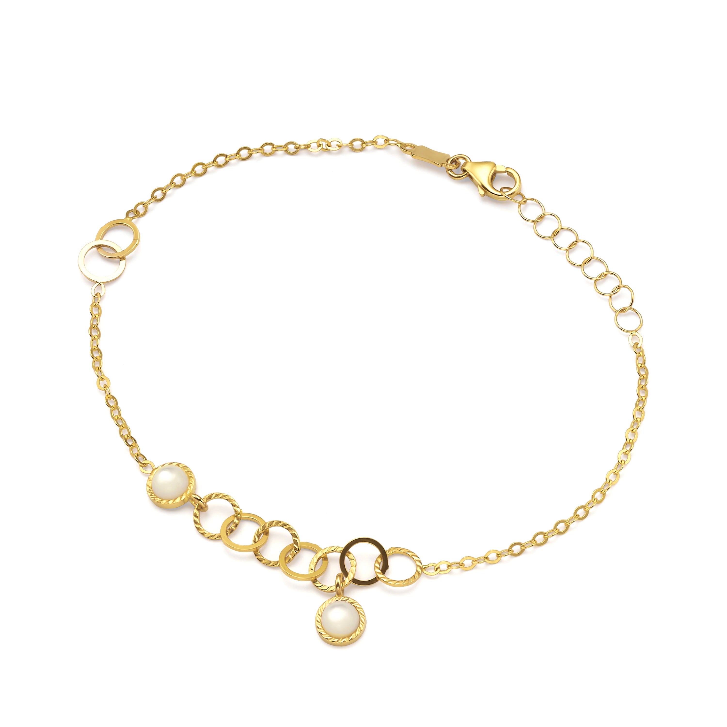 צמיד לאישה מזהב צהוב 14 קראט - מיקה צמיד לאישה מזהב צהוב 14 קראט - מיקה