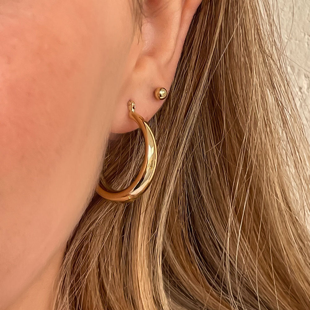 עגילי חישוק מזהב צהוב 14 קראט - חישוקים מתרחבים עגילי חישוק מזהב צהוב 14 קראט - חישוקים מתרחבים