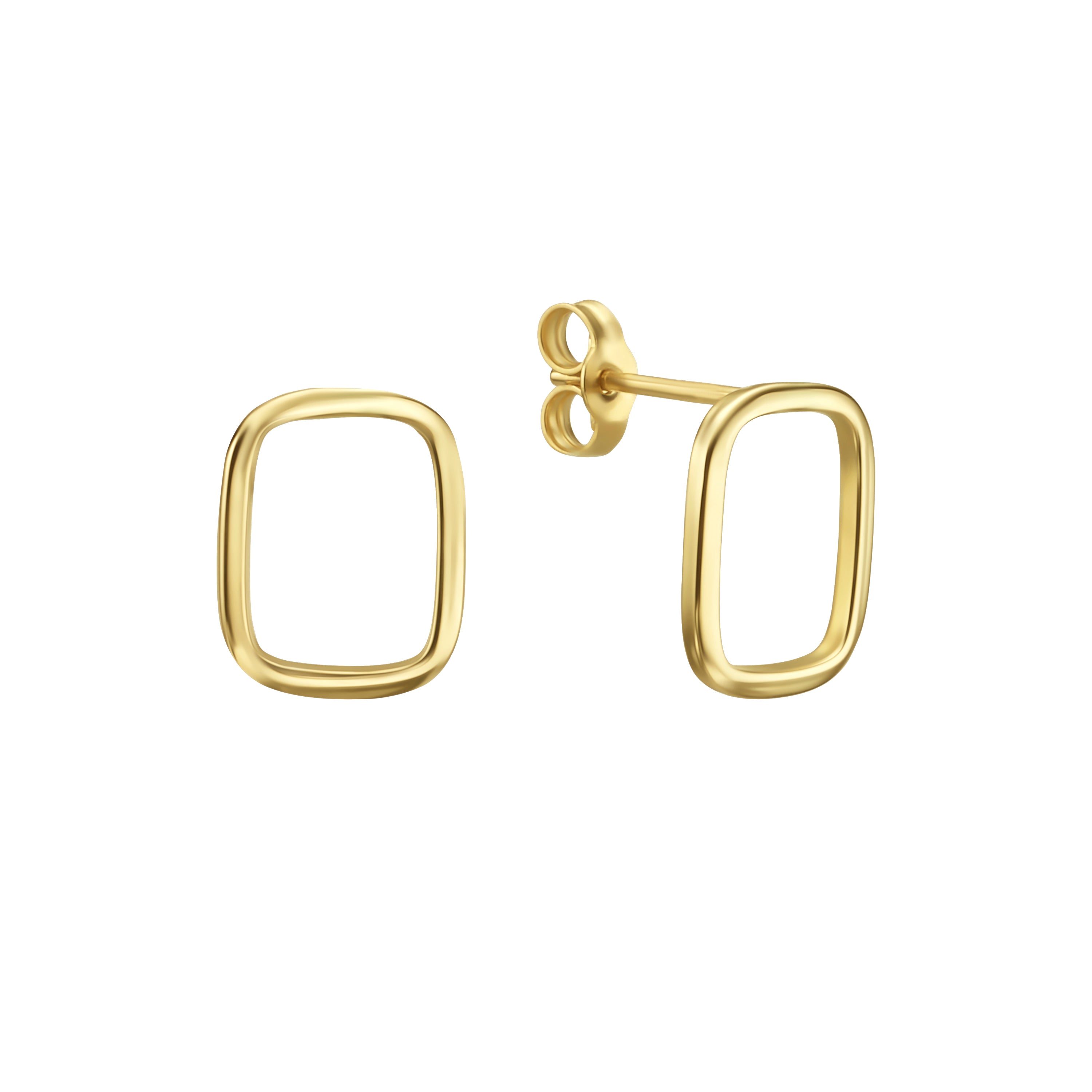 עגילים לאישה מזהב צהוב 14 קראט - מלבנים אמסטרדם עגילים לאישה מזהב צהוב 14 קראט - מלבנים אמסטרדם