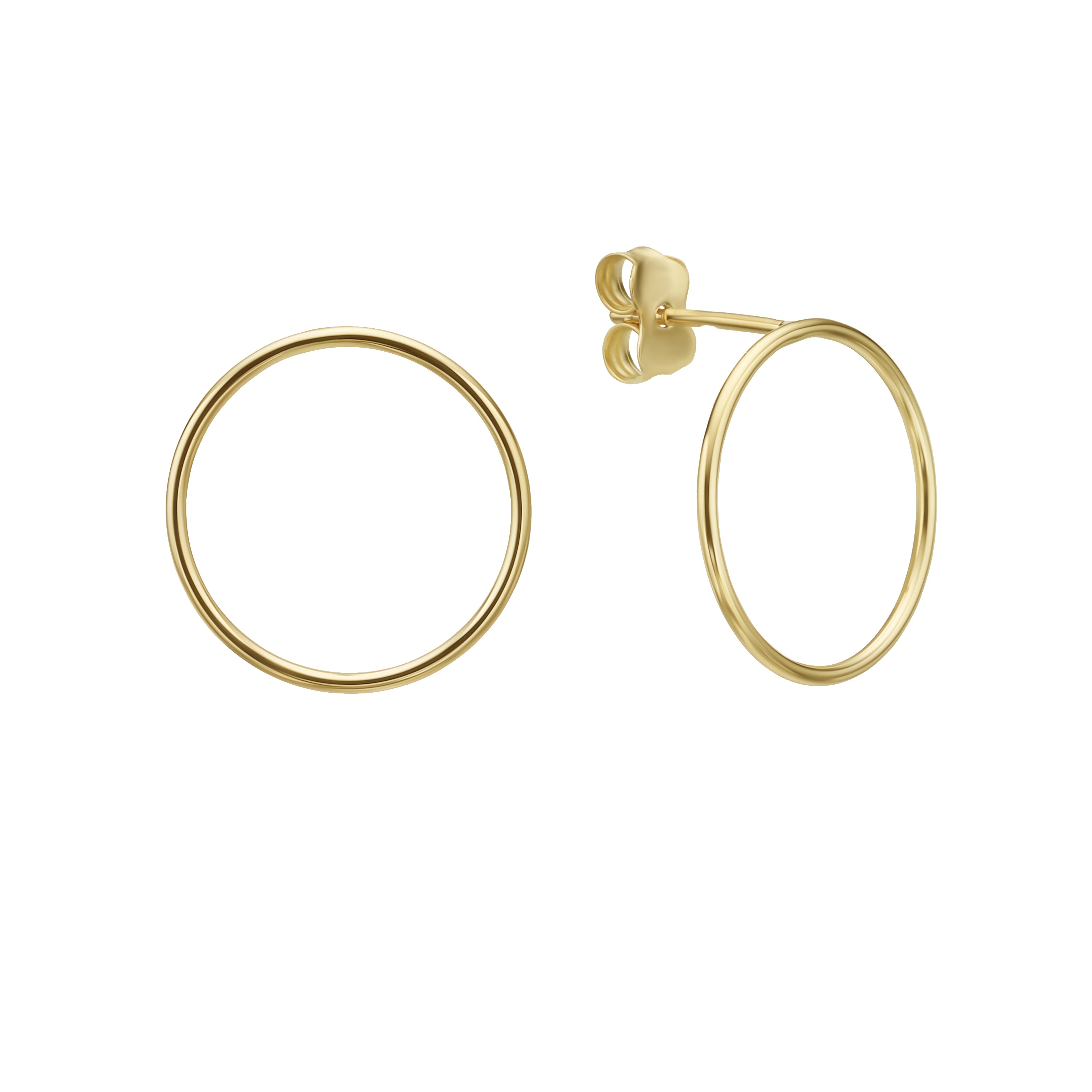 עגילים לאישה מזהב צהוב 14 קראט - עיגולי אמילי עגילים לאישה מזהב צהוב 14 קראט - עיגולי אמילי