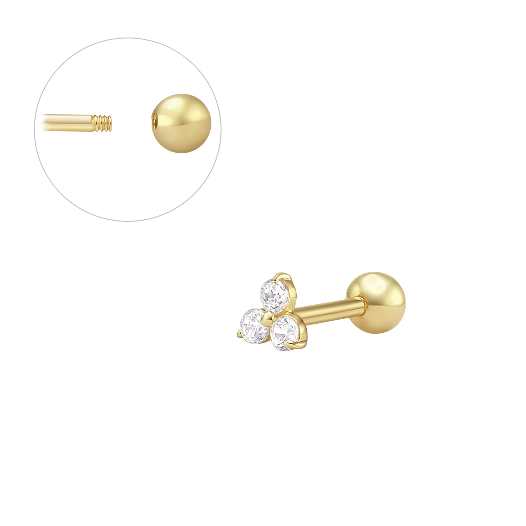 פירסינג לאוזן מזהב צהוב 14 קראט - טראגוס לברט מליסה פירסינג לאוזן מזהב צהוב 14 קראט - טראגוס לברט מליסה