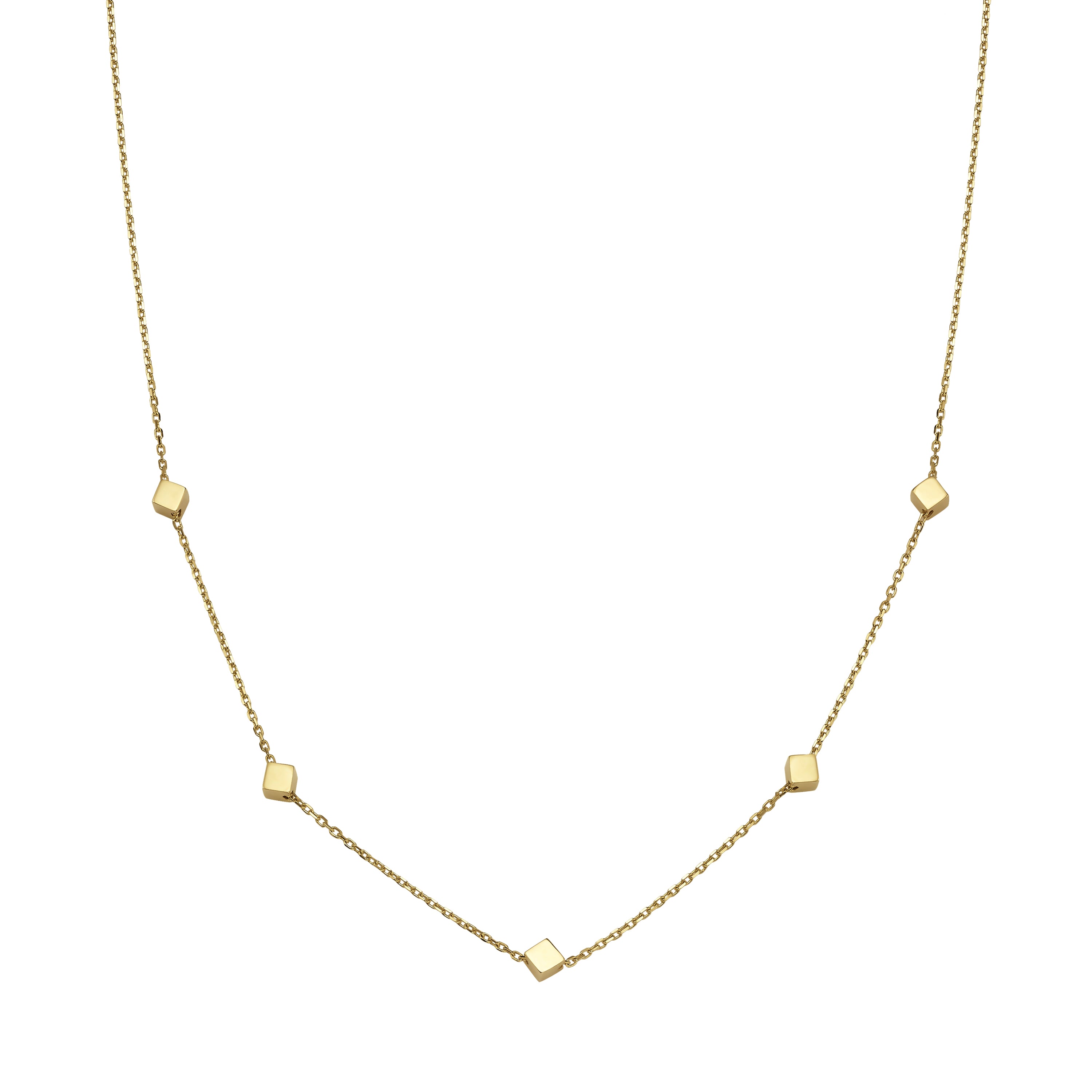 תליון ושרשרת מזהב צהוב 14 קראט - קוביות הזהב תליון ושרשרת מזהב צהוב 14 קראט - קוביות הזהב