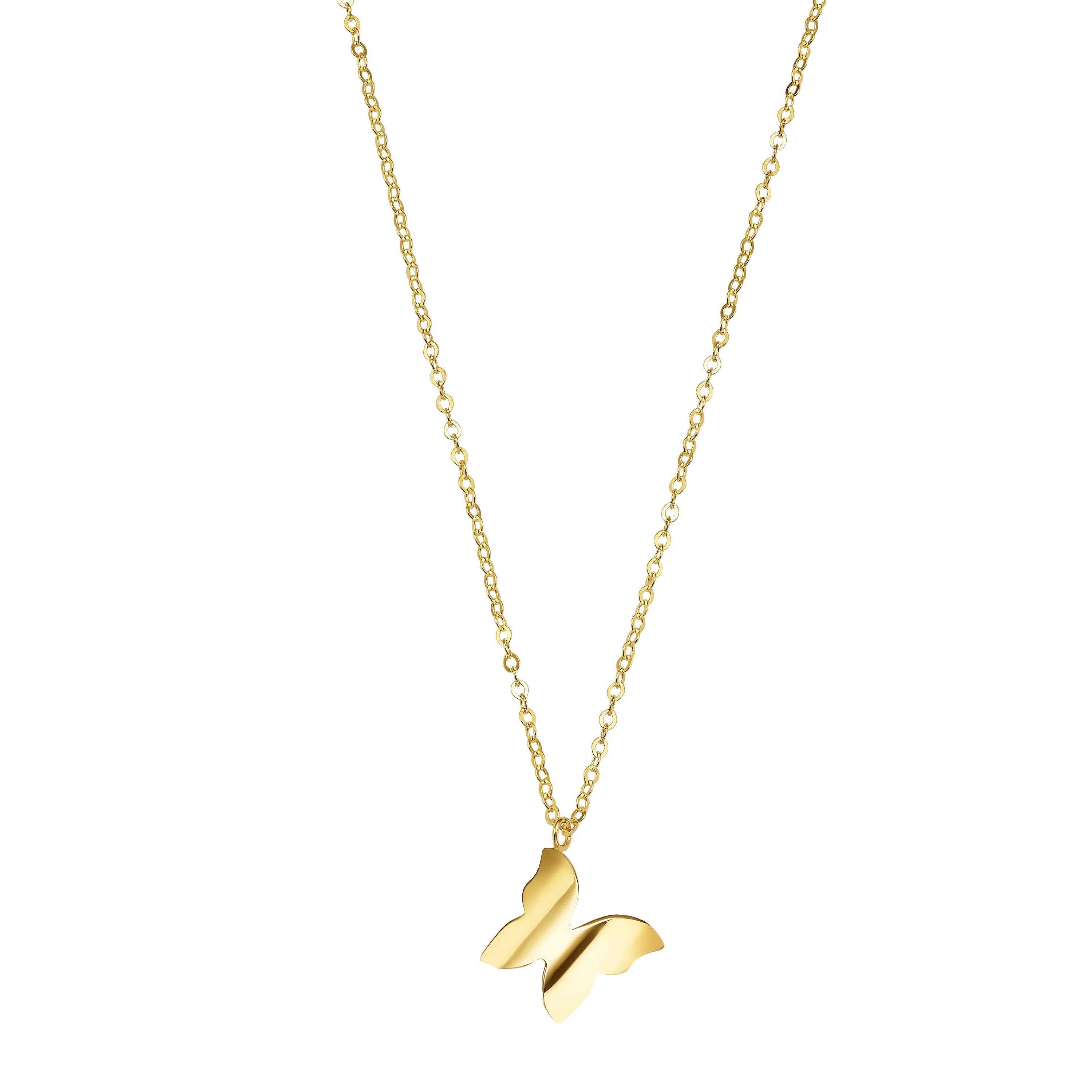 תליון ושרשרת מזהב צהוב 14 קראט - פרפר קסום תליון ושרשרת מזהב צהוב 14 קראט - פרפר קסום