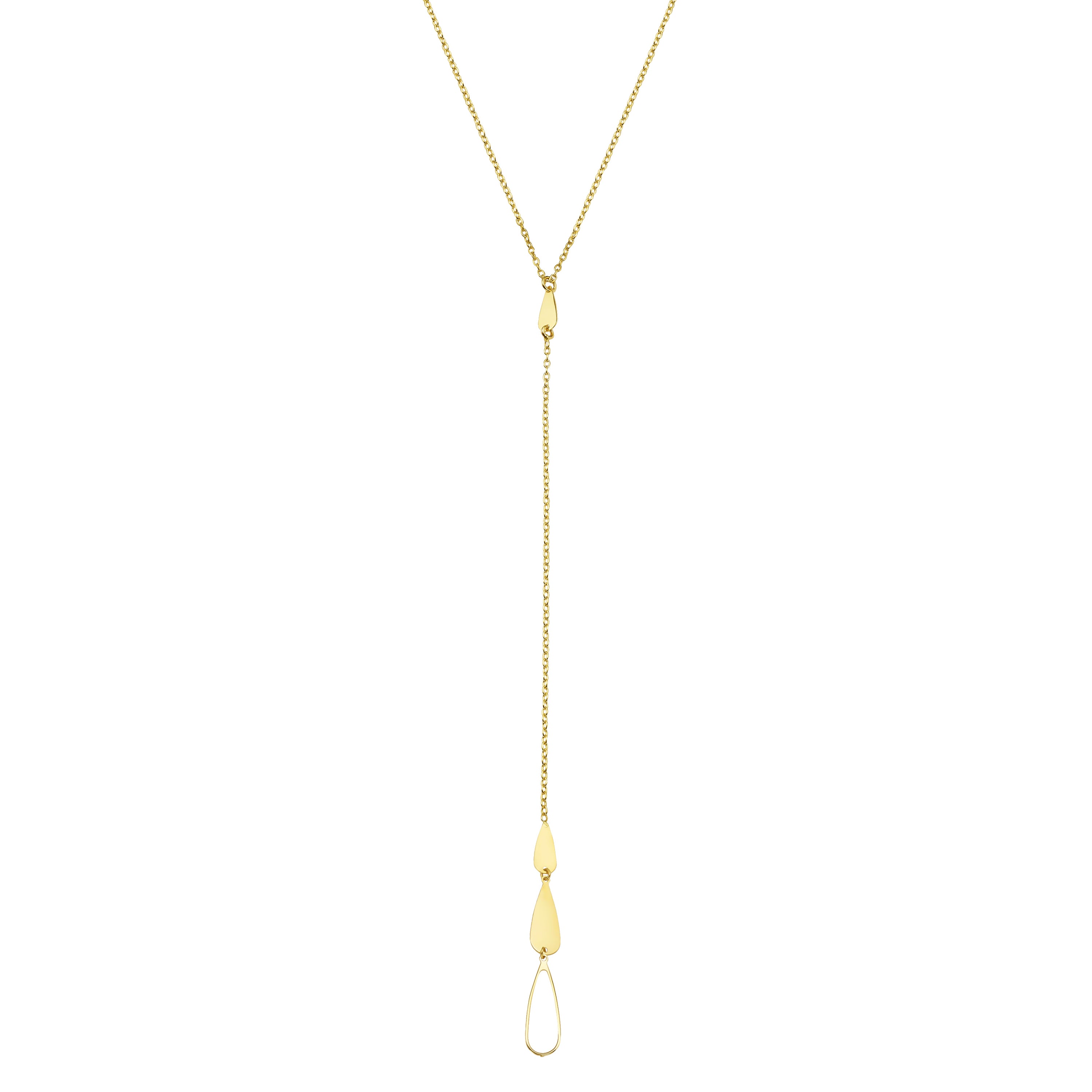 תליון ושרשרת מזהב צהוב 14 קראט - טיפה לורן תליון ושרשרת מזהב צהוב 14 קראט - טיפה לורן
