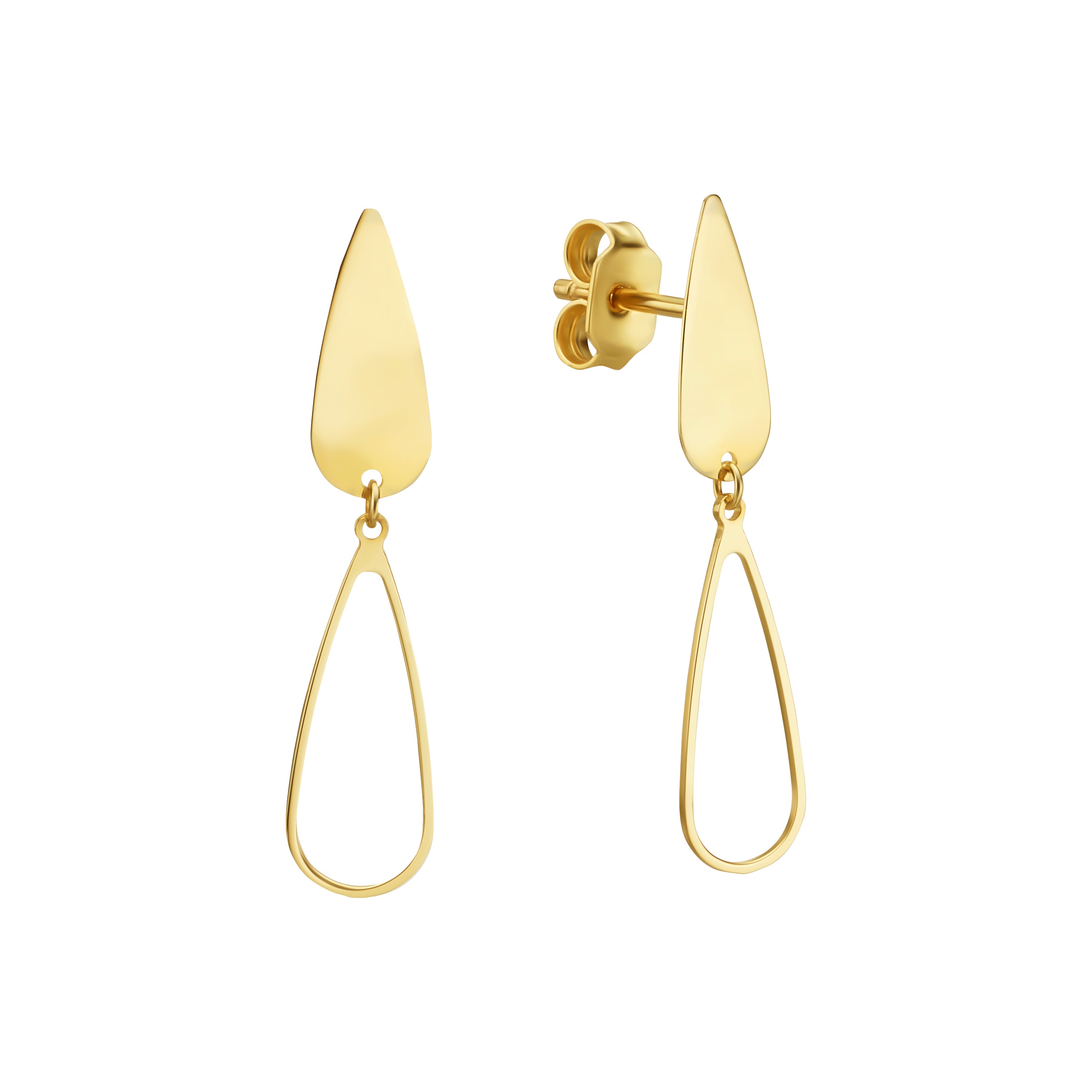 עגילים לאישה מזהב צהוב 14 קראט - טיפה לורן עגילים לאישה מזהב צהוב 14 קראט - טיפה לורן