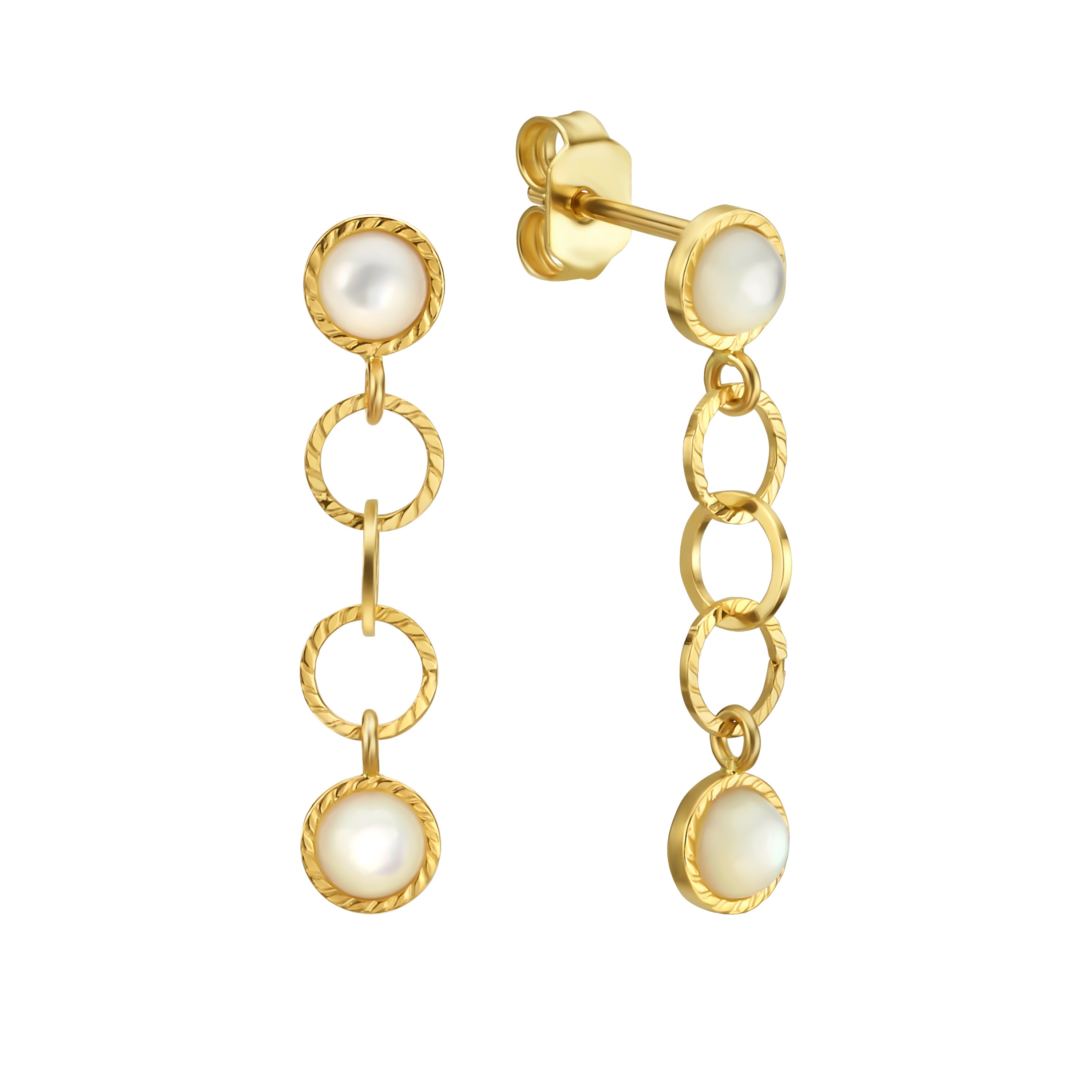 עגילים לאישה מזהב צהוב 14 קראט - מיקה עגילים לאישה מזהב צהוב 14 קראט - מיקה