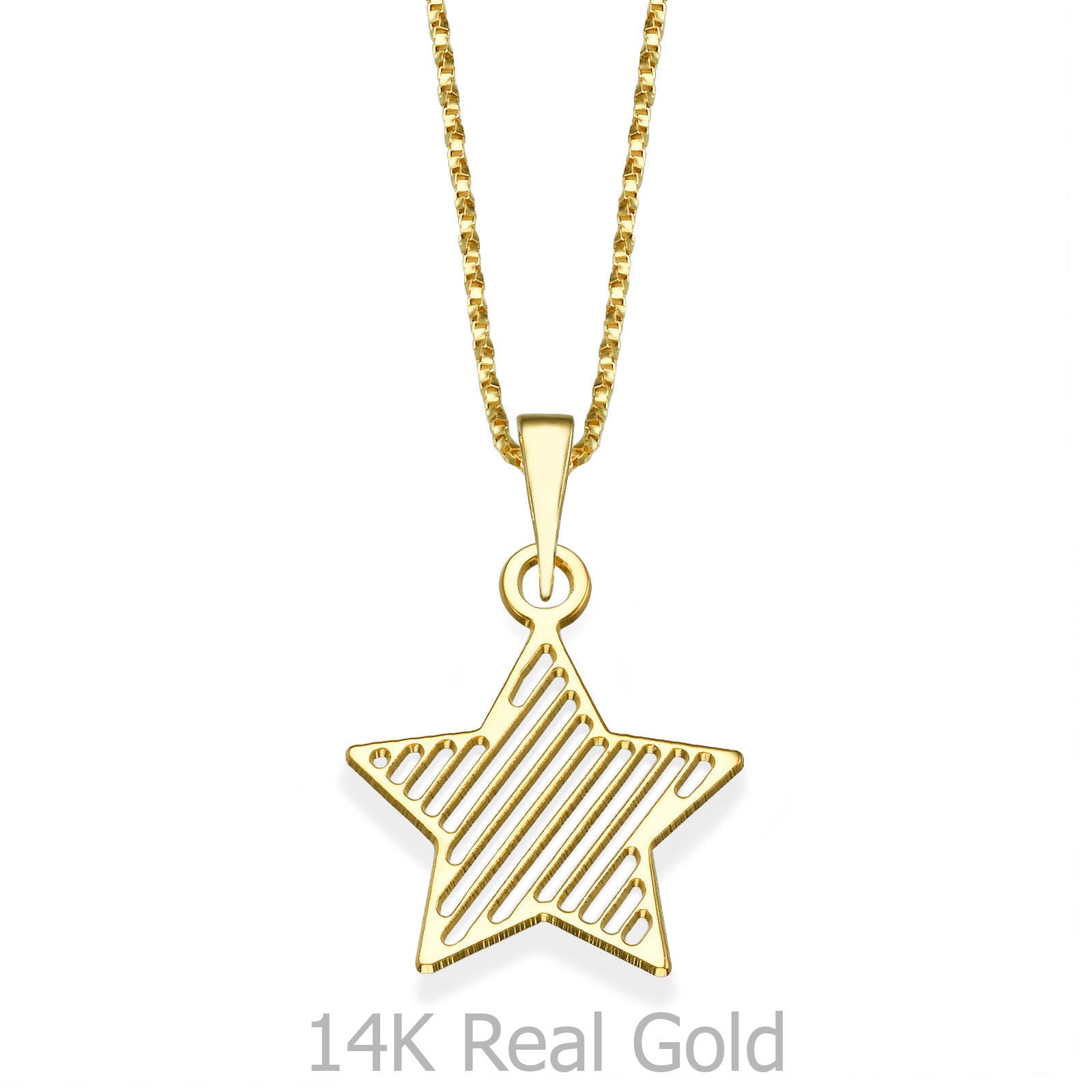 תליון ושרשרת מזהב צהוב 14 קראט - כוכב המסיבה תליון ושרשרת מזהב צהוב 14 קראט - כוכב המסיבה