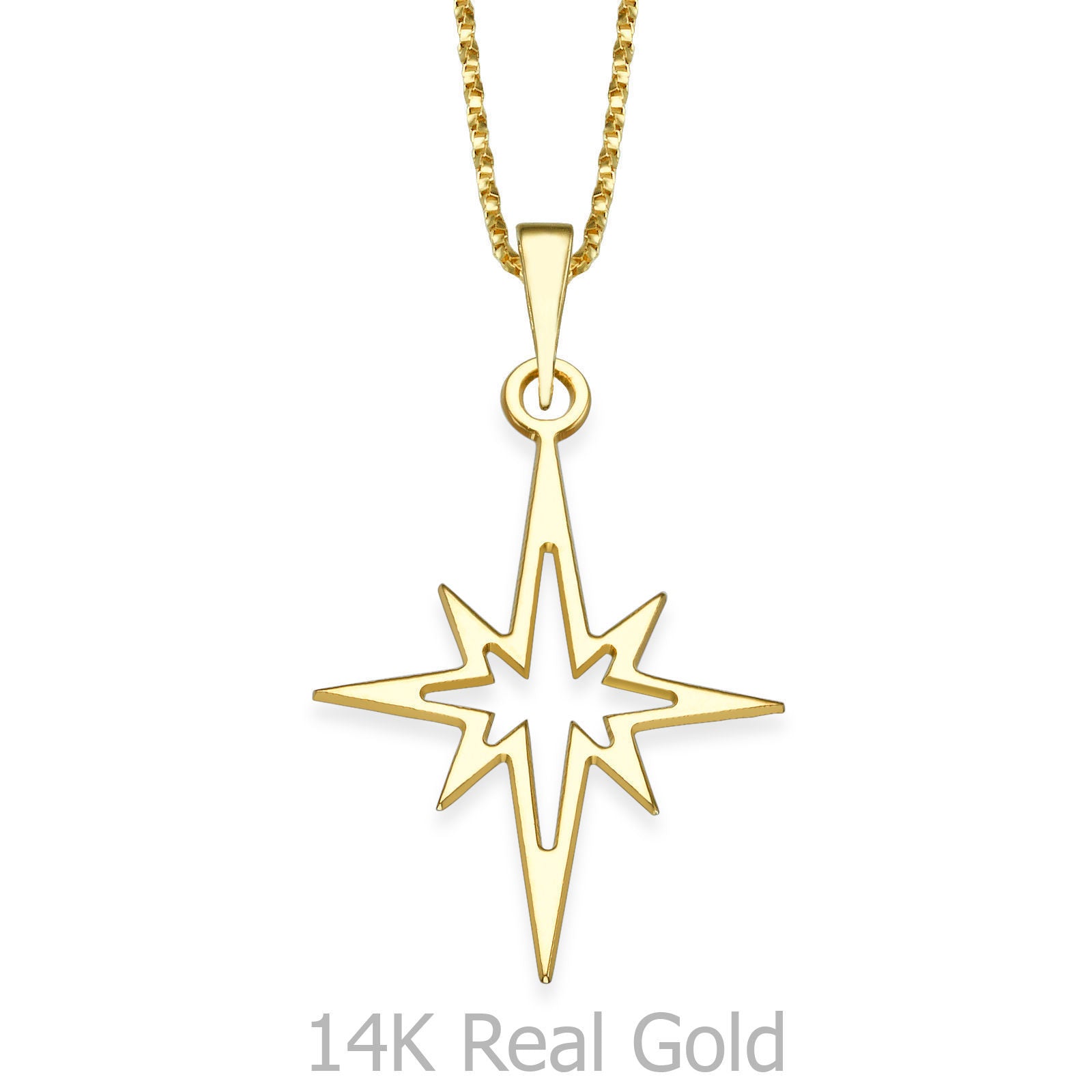 תליון ושרשרת מזהב צהוב 14 קראט - כוכב פז תליון ושרשרת מזהב צהוב 14 קראט - כוכב פז