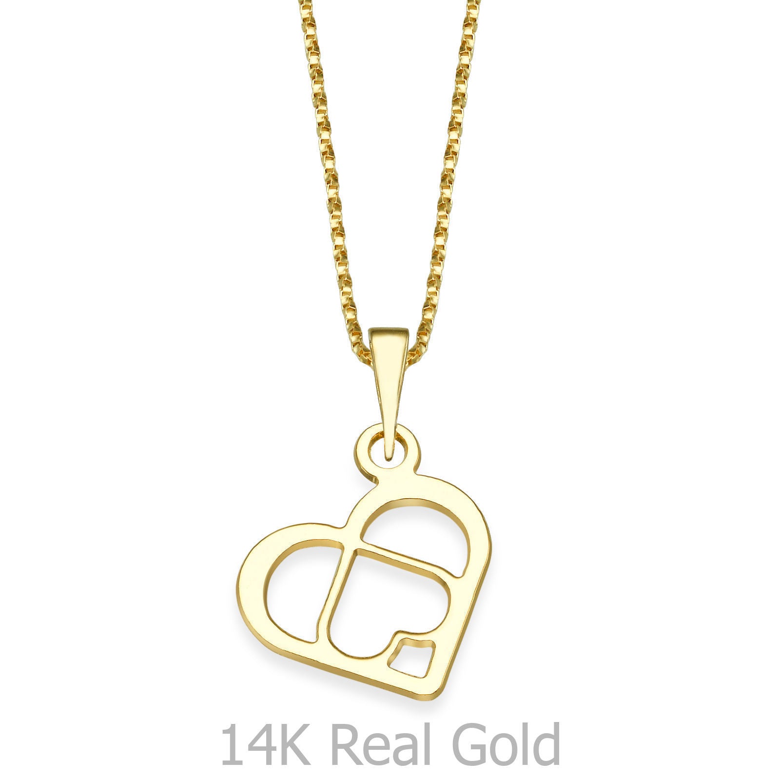 תליון ושרשרת מזהב צהוב 14 קראט - לבבות אוהבים תליון ושרשרת מזהב צהוב 14 קראט - לבבות אוהבים