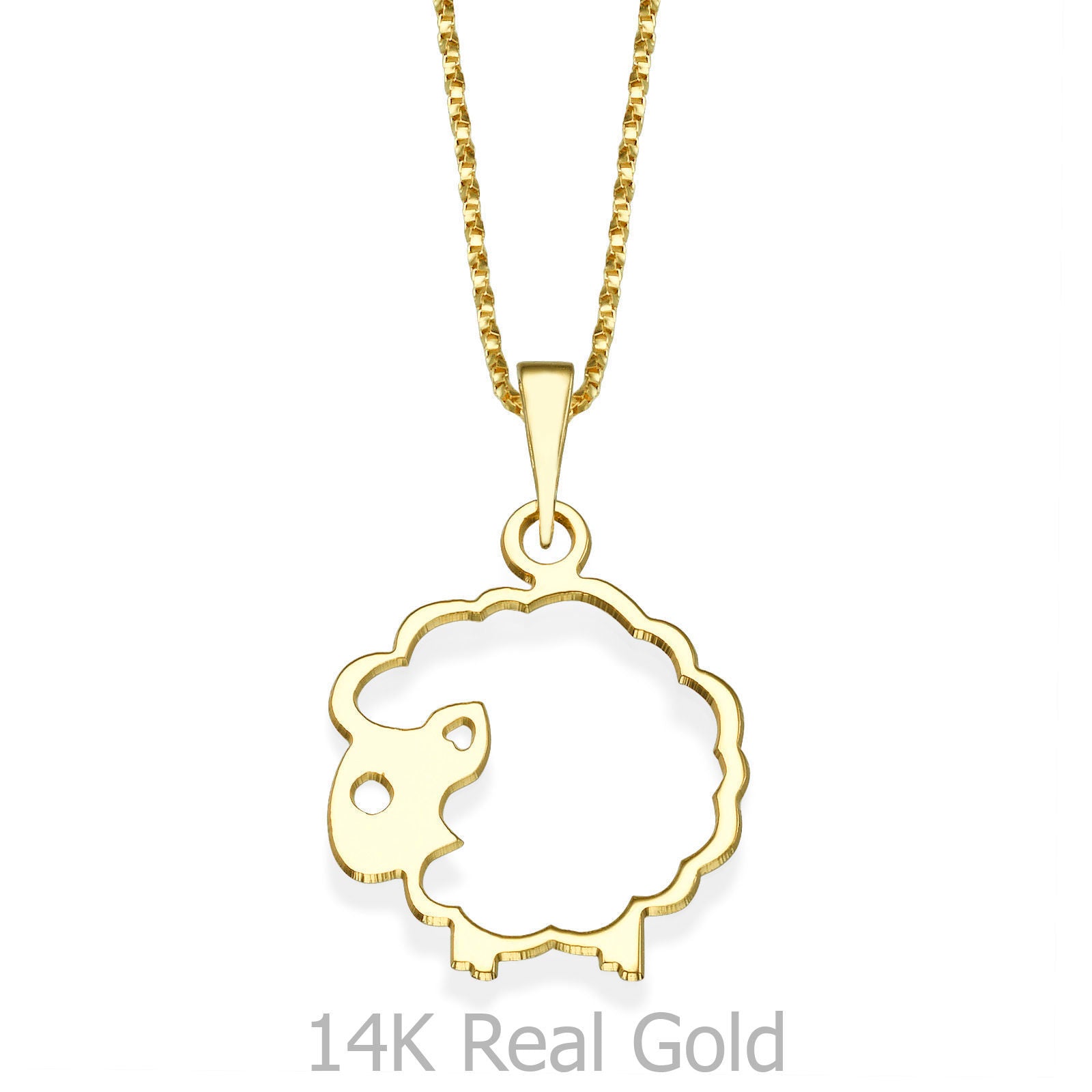 תליון ושרשרת מזהב צהוב 14 קראט - כבשה טליה תליון ושרשרת מזהב צהוב 14 קראט - כבשה טליה